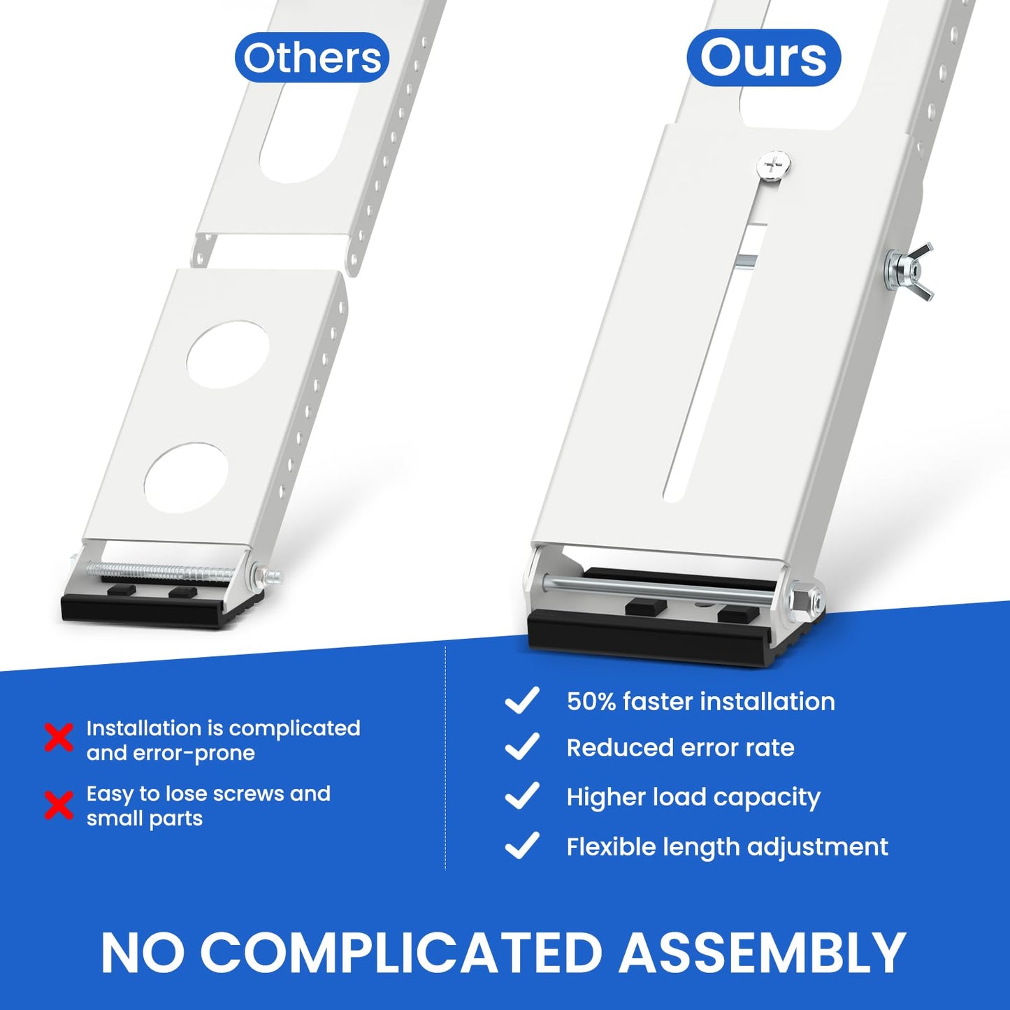 Cestluck No Drill Window AC Support Bracket: Adjustable Air Conditioner Support Bracket, Heavy Duty, Fits Single & Double-Hung Windows, Universal Units for 5000-24000 BTU, Up to 350 lbs