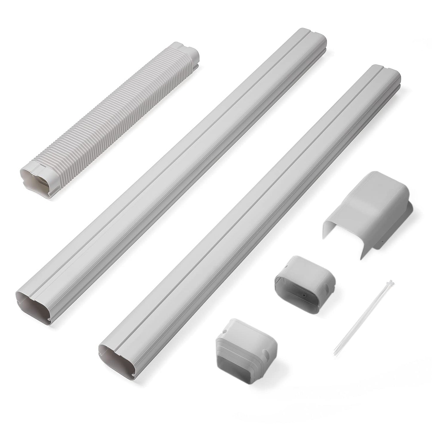 TURBRO 4’’ W × 7.5’ L Decorative PVC Line Cover Kit for Mini Split and Central Air Conditioners, AC Heat Pumps Systems