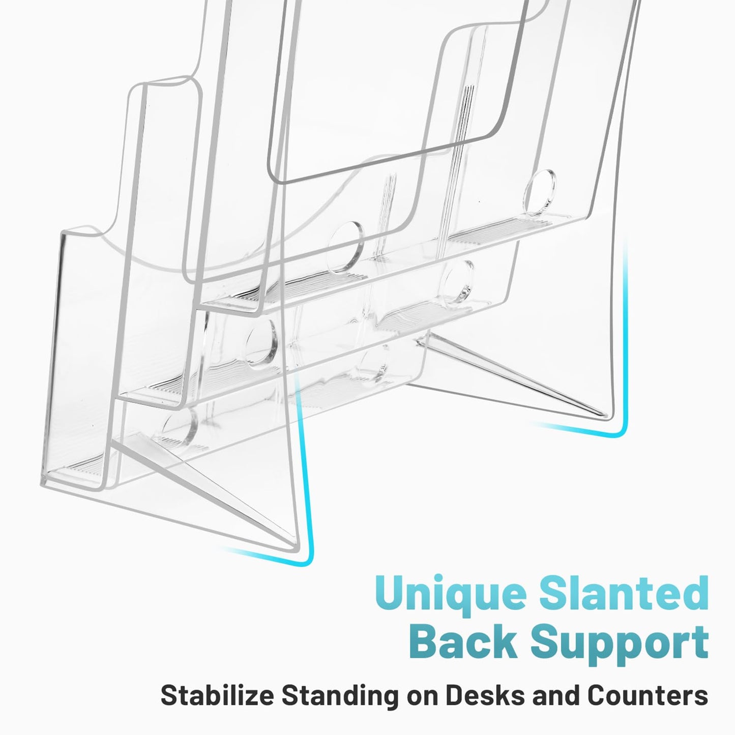 Viymgit 2Pack Acrylic Brochure Holder 8.5 x 11 inches, 3 Tier Clear Plastic Flyer Holder Display Stand, Wall Mount/Countertop Literature Organizer for Documents, Pamphlets, Booklets, and Menu