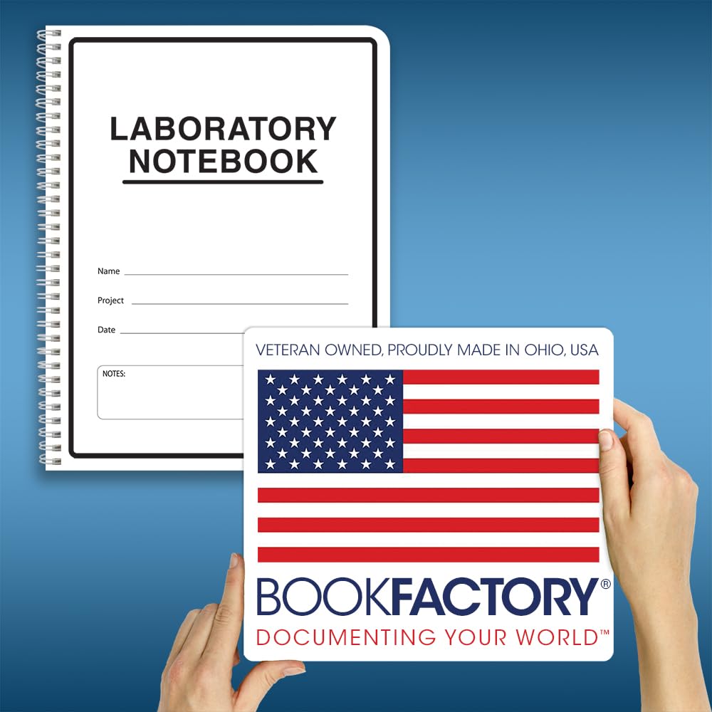 BookFactory Carbonless Lab Notebook/Laboratory Duplicator Book (Scientific Grid Format) - Contains Carbon Copies 8.5'' x 11''. 100 Sets of Pages, 200 Sheets Total [Wire-O Bound] (Made in USA)
