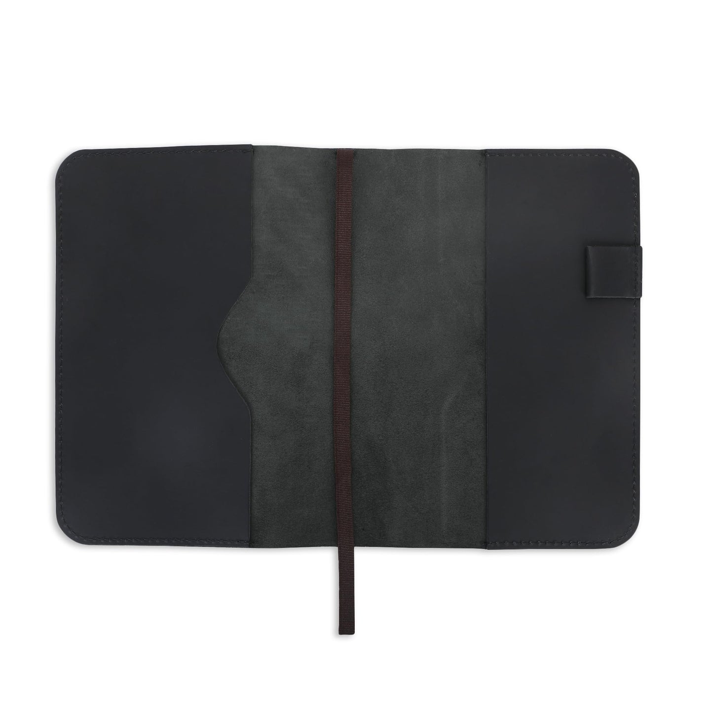 CestAntiQ, A5 Leather journal cover, Refillable Journal Cover for Large and Medium A5, Leather Handmade Notebook Cover, 9 x 6 Inches Leather Bound Journal (Black)