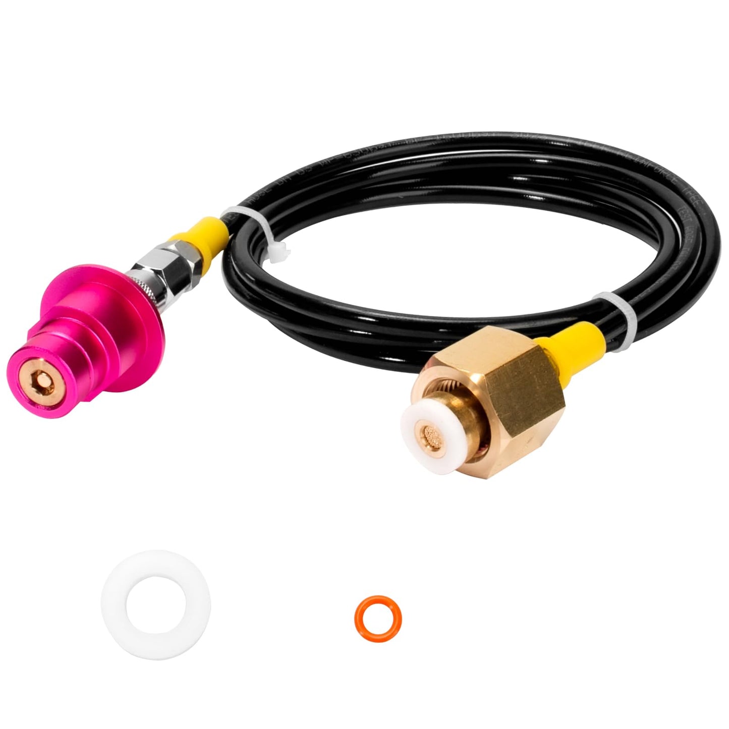 Soda Machine CO2 Refill Adapter with Quick Connector Hose - for Terra DUO Art Gaia Series Soda Maker Pink CO2 Gas Refill Replace Accessories & CO2 Cylinder Tank CGA320 Threaded Adapter (60inch)
