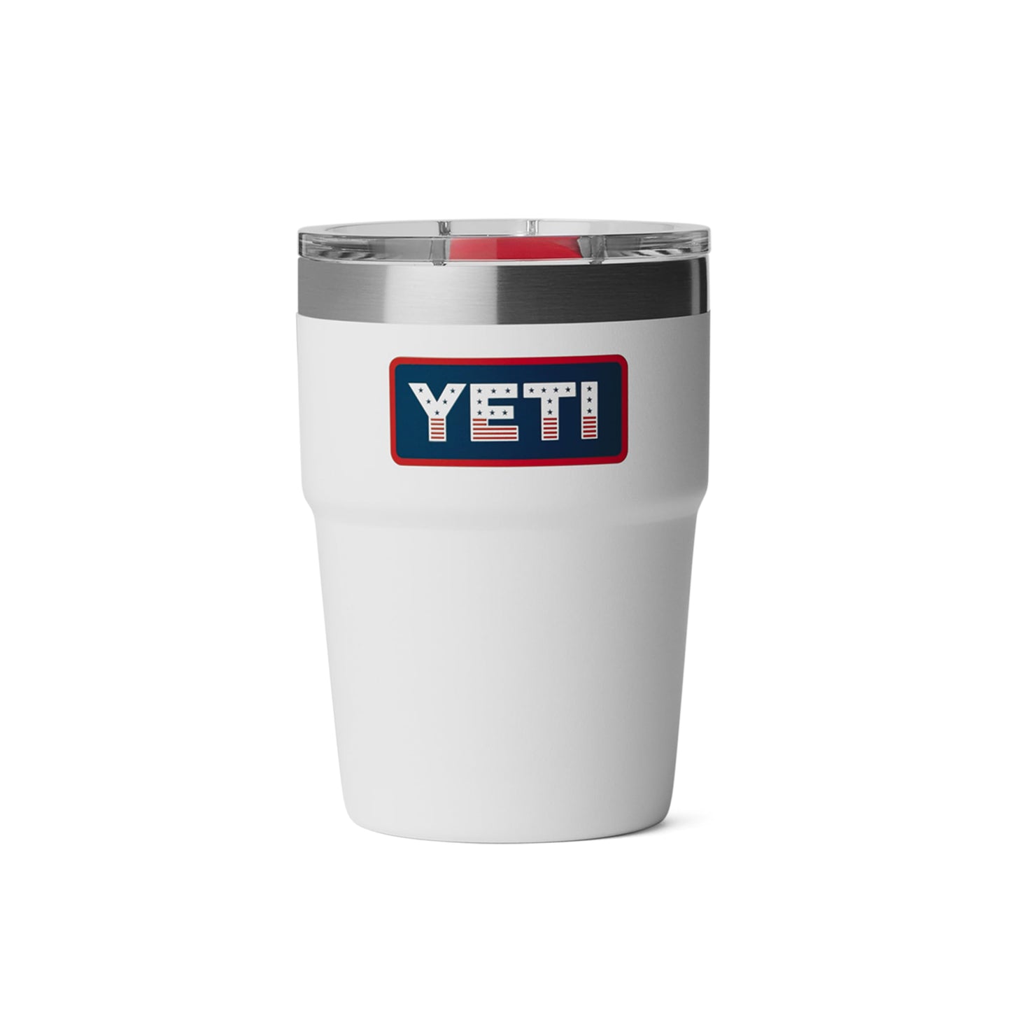 YETI Rambler 16 oz Stackable Tumbler, Vacuum Insulated, Stainless Steel with MagSlider Lid, White/Badge