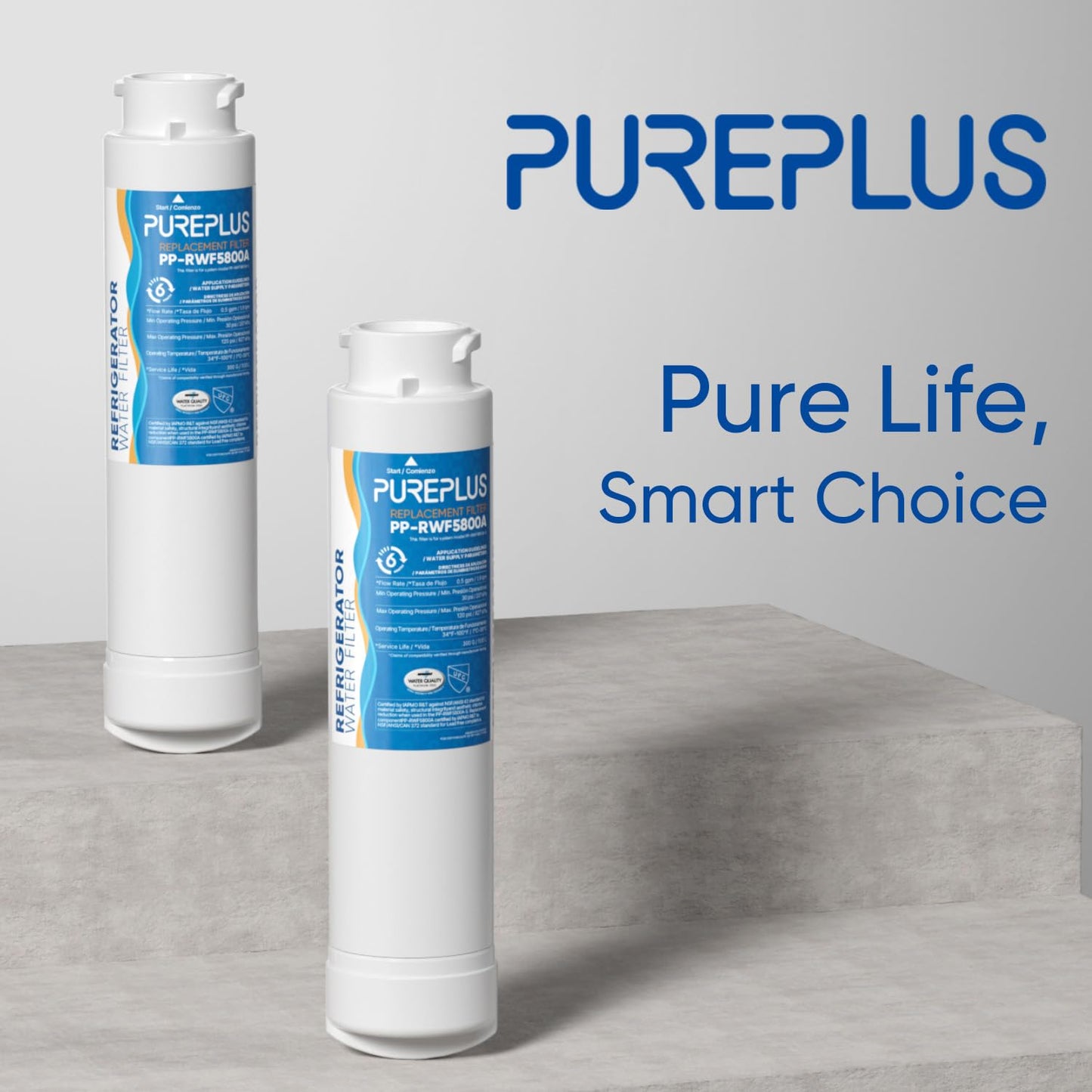 PUREPLUS EPTWFU01 Refrigerator Water Filter, Compatible with Frigidaire EWF02, GP006, Pure Source Ultra II, RWF5800A, 4Pack