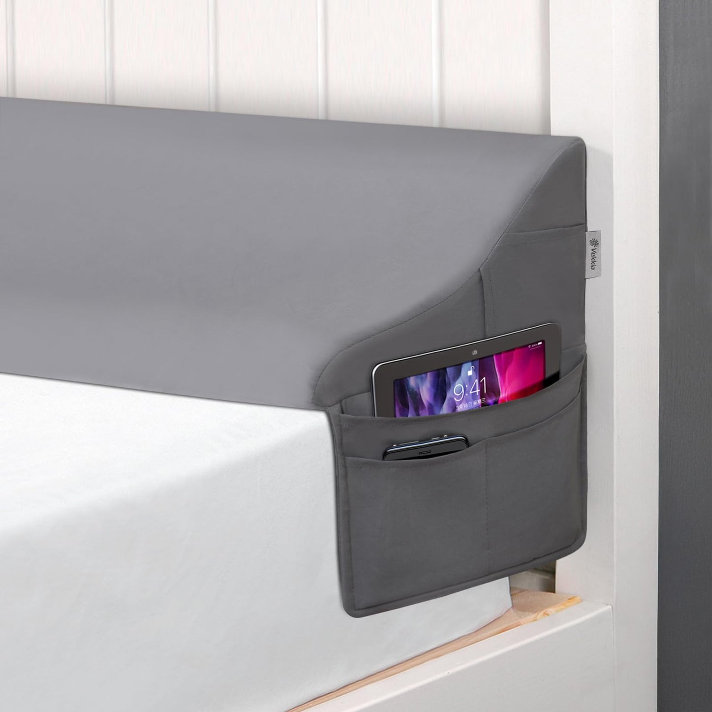 Vekkia King Size Bed Wedge Pillow for Headboard/Bed Wedge Gap Filler/Mattress Gap Filler/Wedge Pillow Headboard to Close The Gap (0-6") Between Your Headboard and Mattress, (Grey 76"x10"x7")