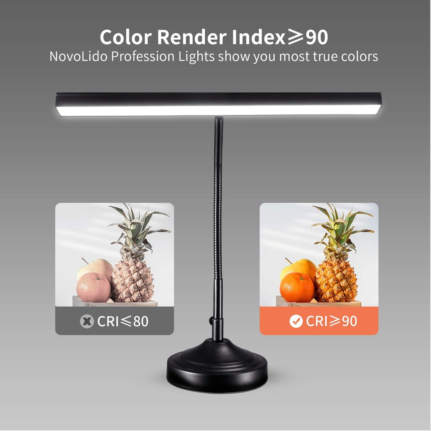 Piano Desk Lamp, 2-in-1 LED Piano Light for Upright Digital Grand Piano, 10W Flexible Gooseneck Table Lamp with 3 Color Modes×10 Brightness for Home Office Bedroom, Black (With Base and Clamp)
