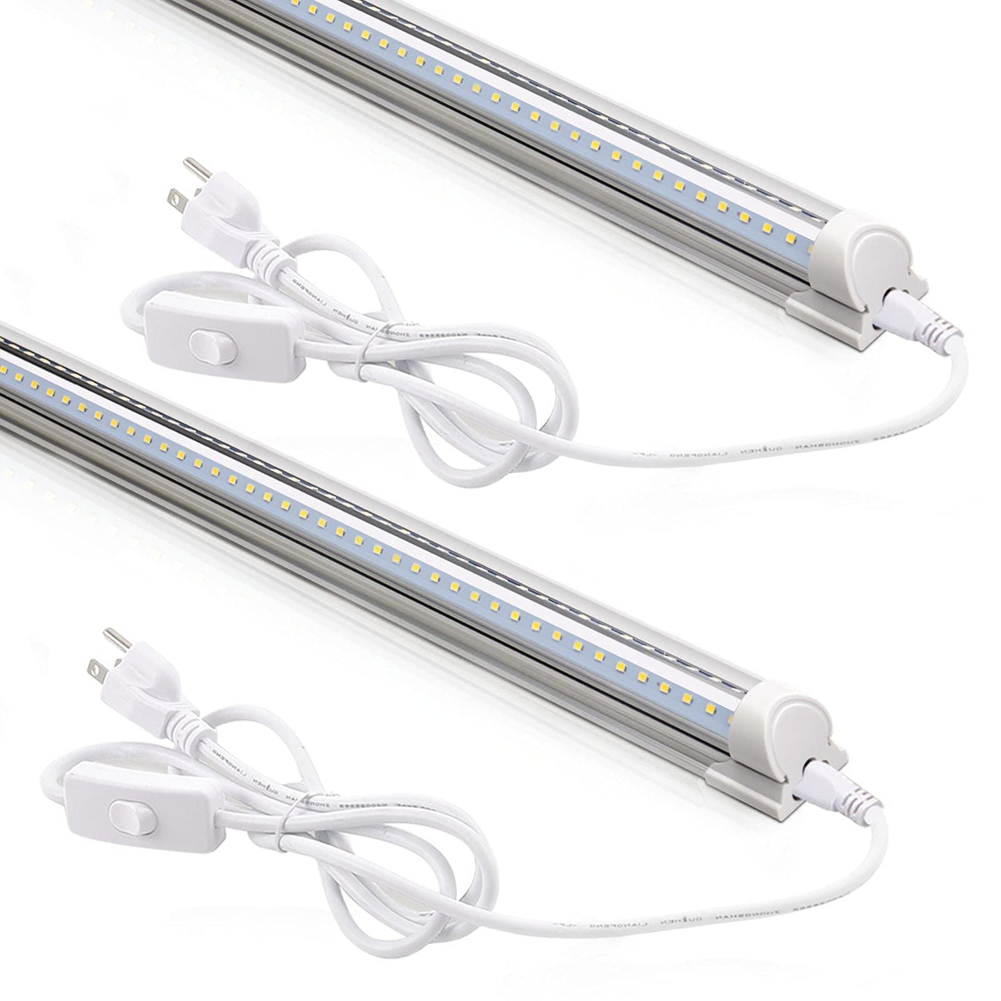 Barrina LED Shop Lights 2FT, 20W 3000LM 5000K, T8 LED Light Fixture, Clear Cover, Ceiling and Utility Shop Light, Linkable Tube Lights for Room, Garage, Workbench, Warehouse, 2 Packs