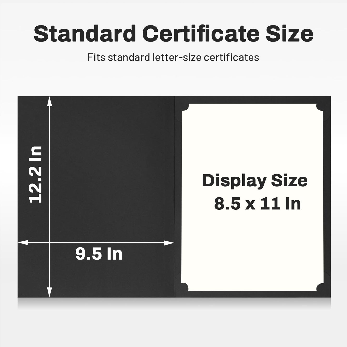 SUNEE Certificate Holders(Black, 80 Packs, New Pattern), Diploma Covers Gold Foil Border, for Letter Size 8.5x11 Certificates, Cardstock, Document Papers