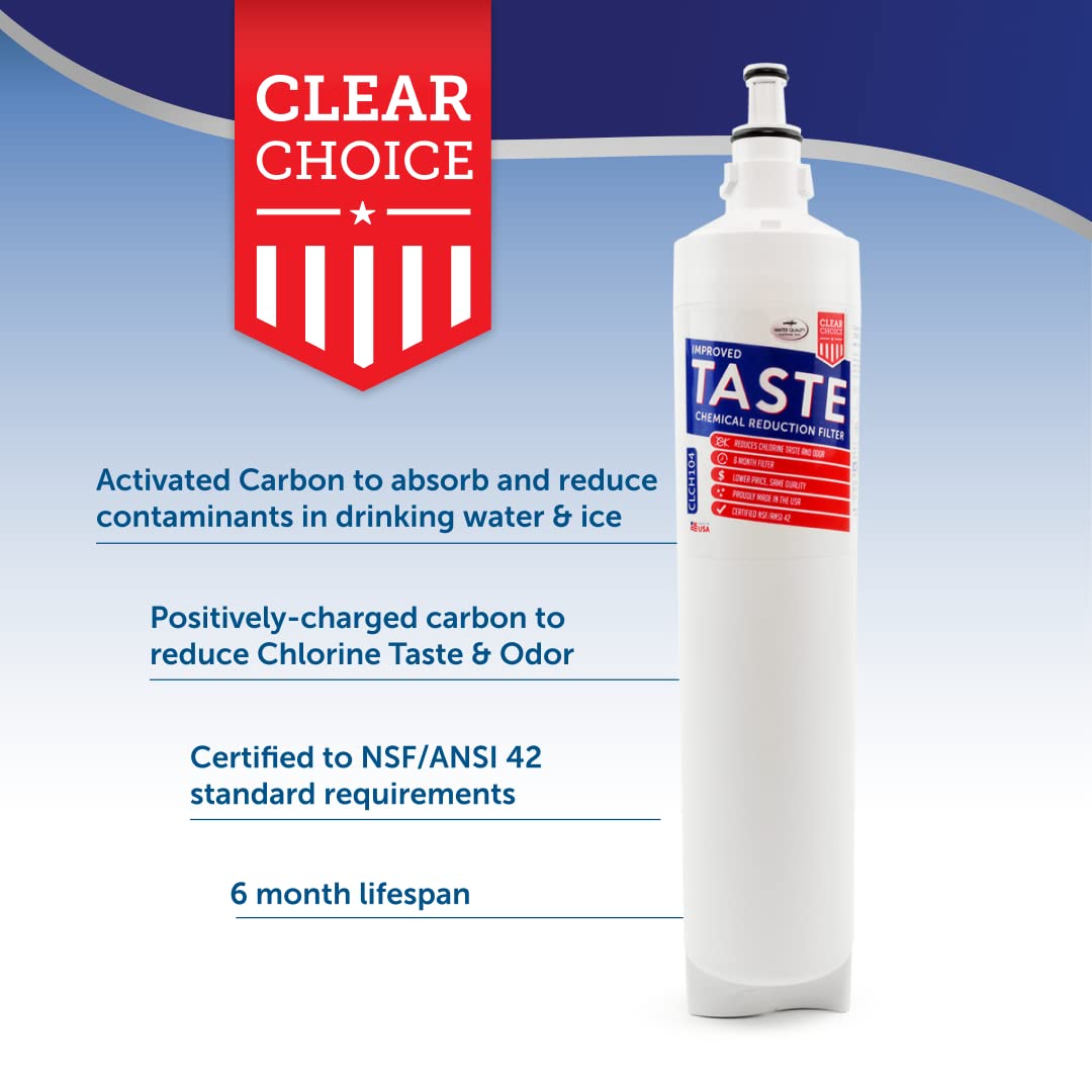 Clear Choice Taste Filter Replacement for LG 5231JA2006A LT600 Filter Compatible with SGF-LA50 SGF-LB60 RWF1051 WSL-2 Refrigerator Water Filter, NSF/ANSI 42, Box of 3, Made in the USA