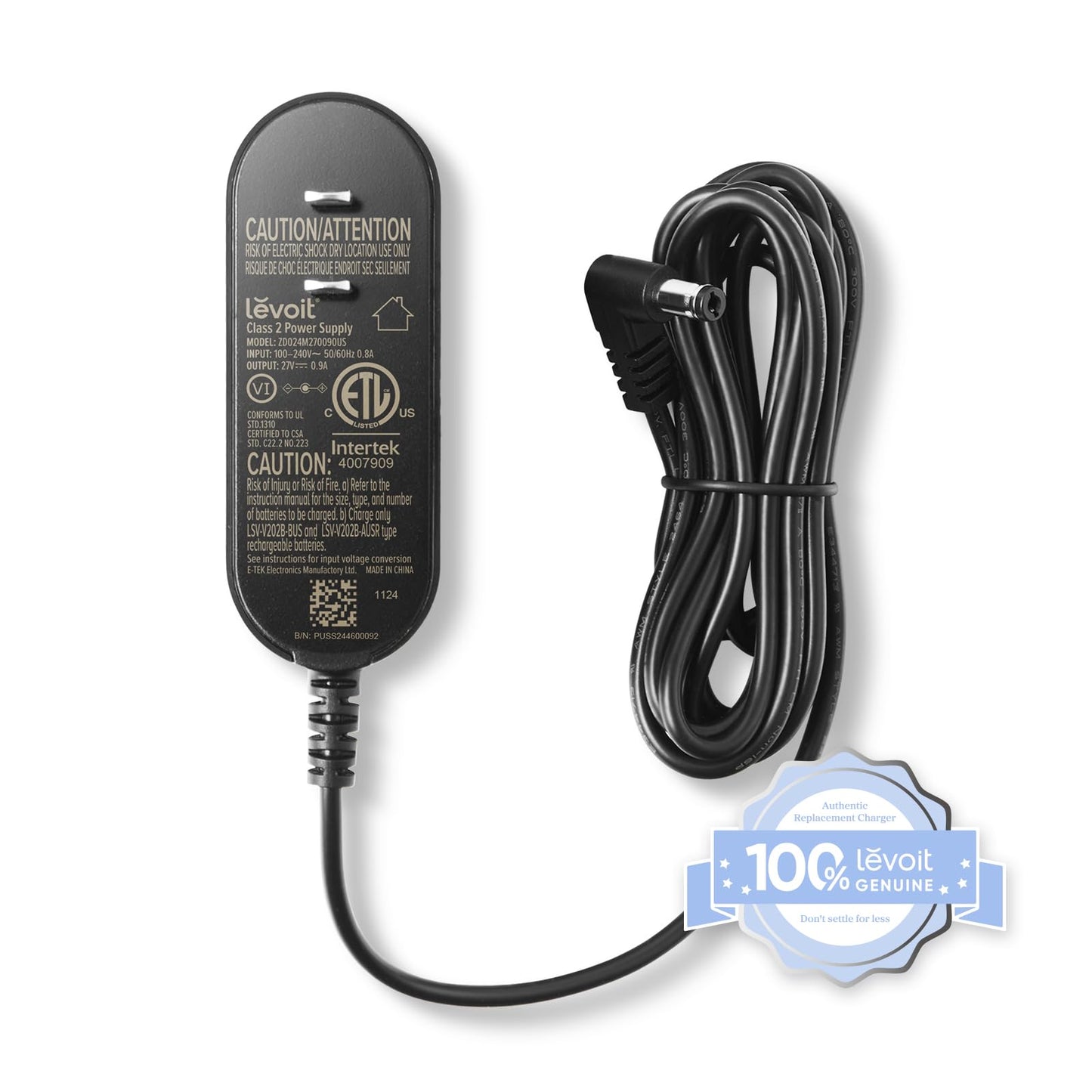 LEVOIT LVAC-300 Cordless Vacuum Cleaner Charger, 27V, 0.9A