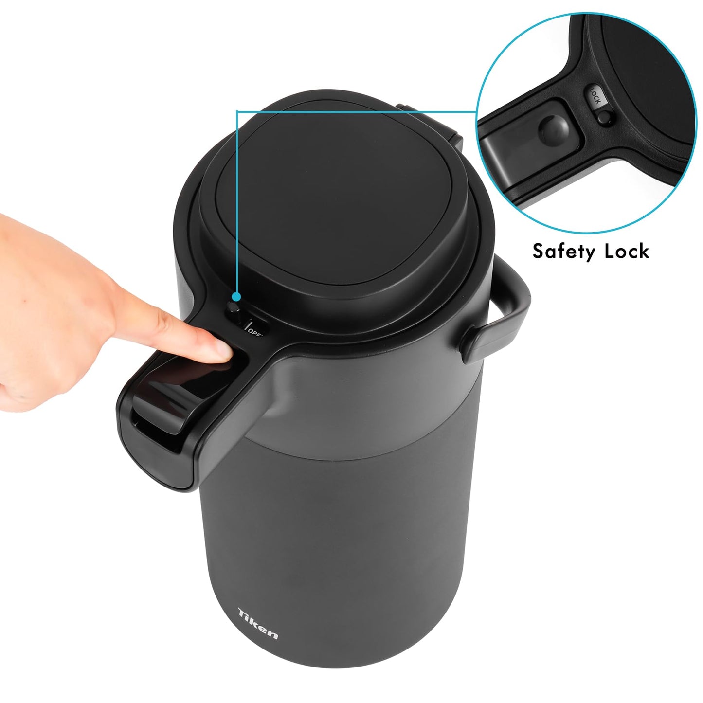 Tiken Airpot Coffee Dispenser with Pump - Coffee Carafes for Keeping Hot - Beverage Dispenser - 135oz/4L Thermal Coffee Carafe for Hot Liquids - Stainless Steel Insulated Coffee Thermos Carafe
