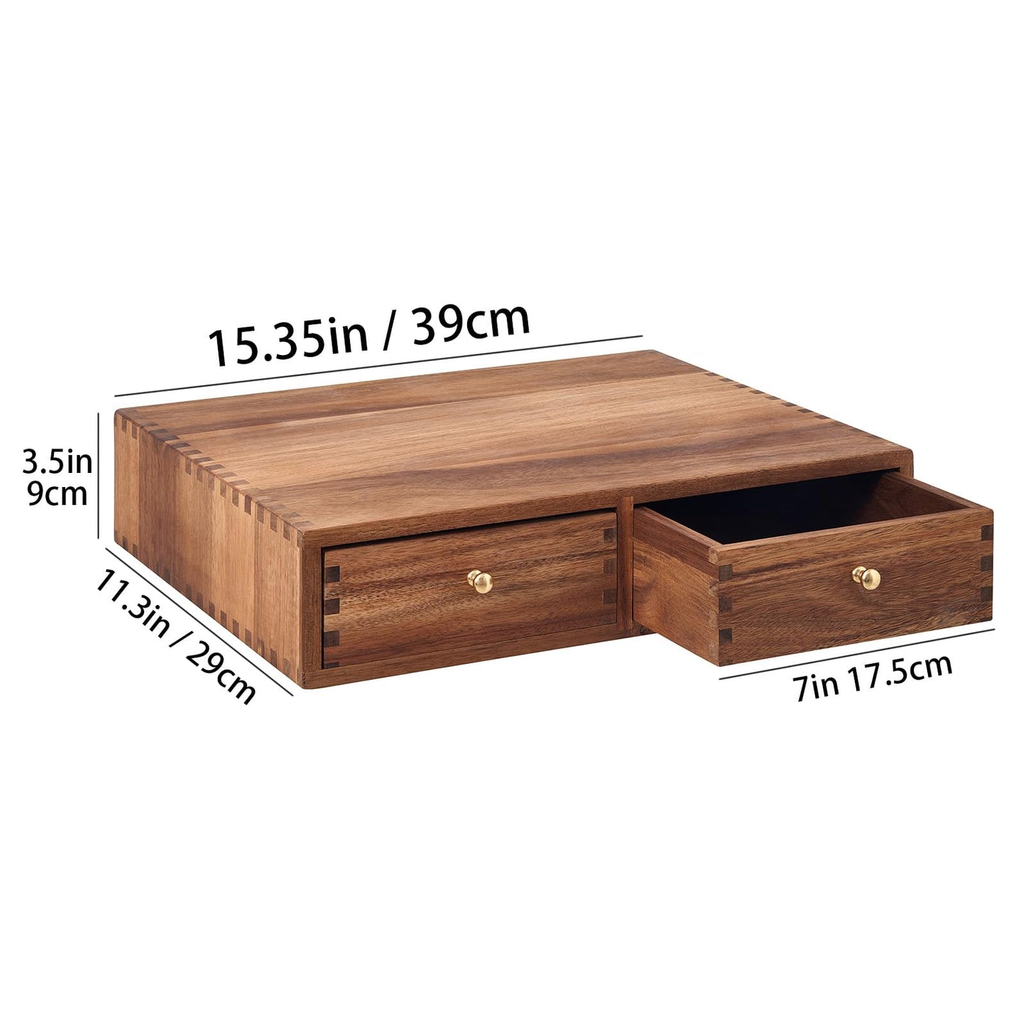 SARUFO Acacia Wood K Cup Organizer Drawer, Coffee Pod and Tea Storage Box with Non-Slip Pad, 30 Pod Capacity Under Brewer, Countertop Coffee Station Holder for Machine Stand