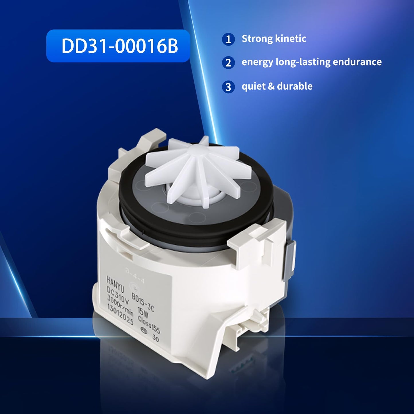 DD31-00016B BD15-3C Dishwasher Drain Pump Fit for Sam-sung DW80CG5450SRAA DW80CG5450MTAA DW80CG5451SRAA DW80CG5451MTAA DW80CG5420SRAA DW80CG5420MTAA DW80CG5020SRAA DW80CB5450APAA DW80CB545012AA