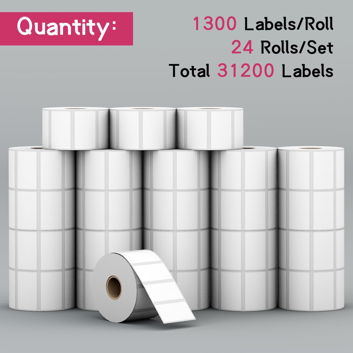 StickerTag 24 Rolls 2" x 1" Direct Thermal Labels, Shipping Labels Compatible with Zebra & Rollo Label Printers for Mailing Postage Address Barcode (1300 Labels/Roll)