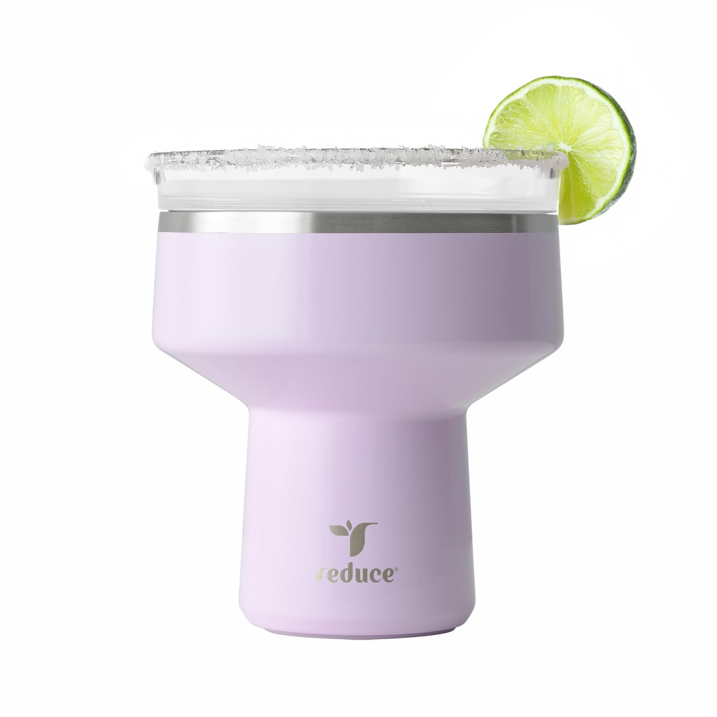 REDUCE Saltini 16 oz Cocktail Tumbler - Insulated Margarita Tumbler with Lid - Keeps Drinks Cold for 10 Hours - 360 Sippable Martini Glass Alternative - Shatterproof, Perfect for Parties - Lilac Bud