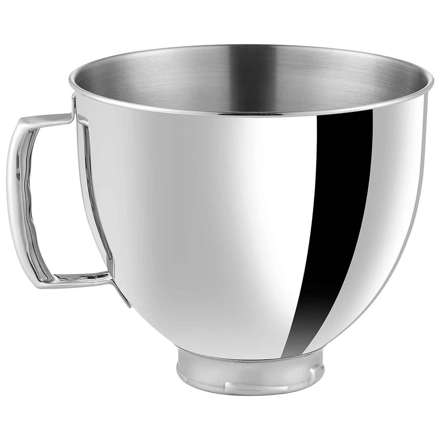 5QT Stainless Steel Mixer Bowls with Handle Fit for KitchenAid 4.5 & 5-Quart Tilt-Head Stand Mixers Replacement/Accessories Bowl for Mixer Dishwasher Safe Oven Safe Easy to Clean Polished