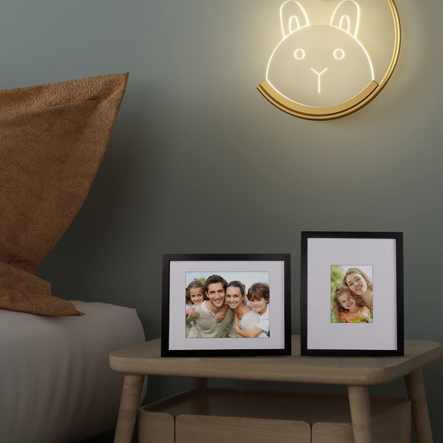 Egofine 11x14 Picture Frames Set of 4, Made of Solid Wood Covered by Plexiglass 5x7 and 8x10 with Mat or 11x14 without Mat, for Table Top Display and Wall Mounting Photo Frame Black