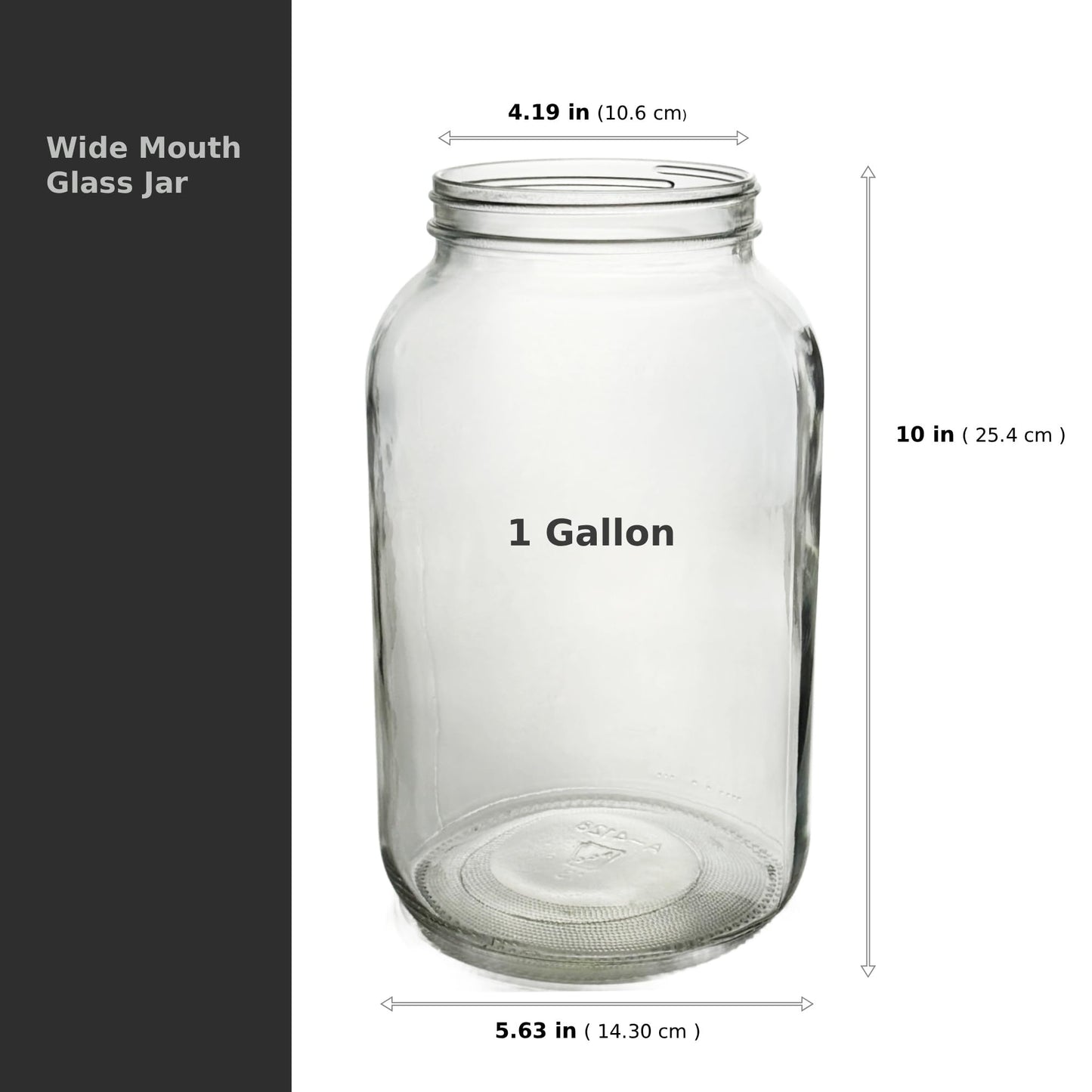 North Mountain Supply 1 Gallon Glass Jar Wide Mouth with Black Plastic Lid - USDA, BPA-Free, Made in the USA - for Fermenting, Storing, Canning, and Much More! - Case of 2