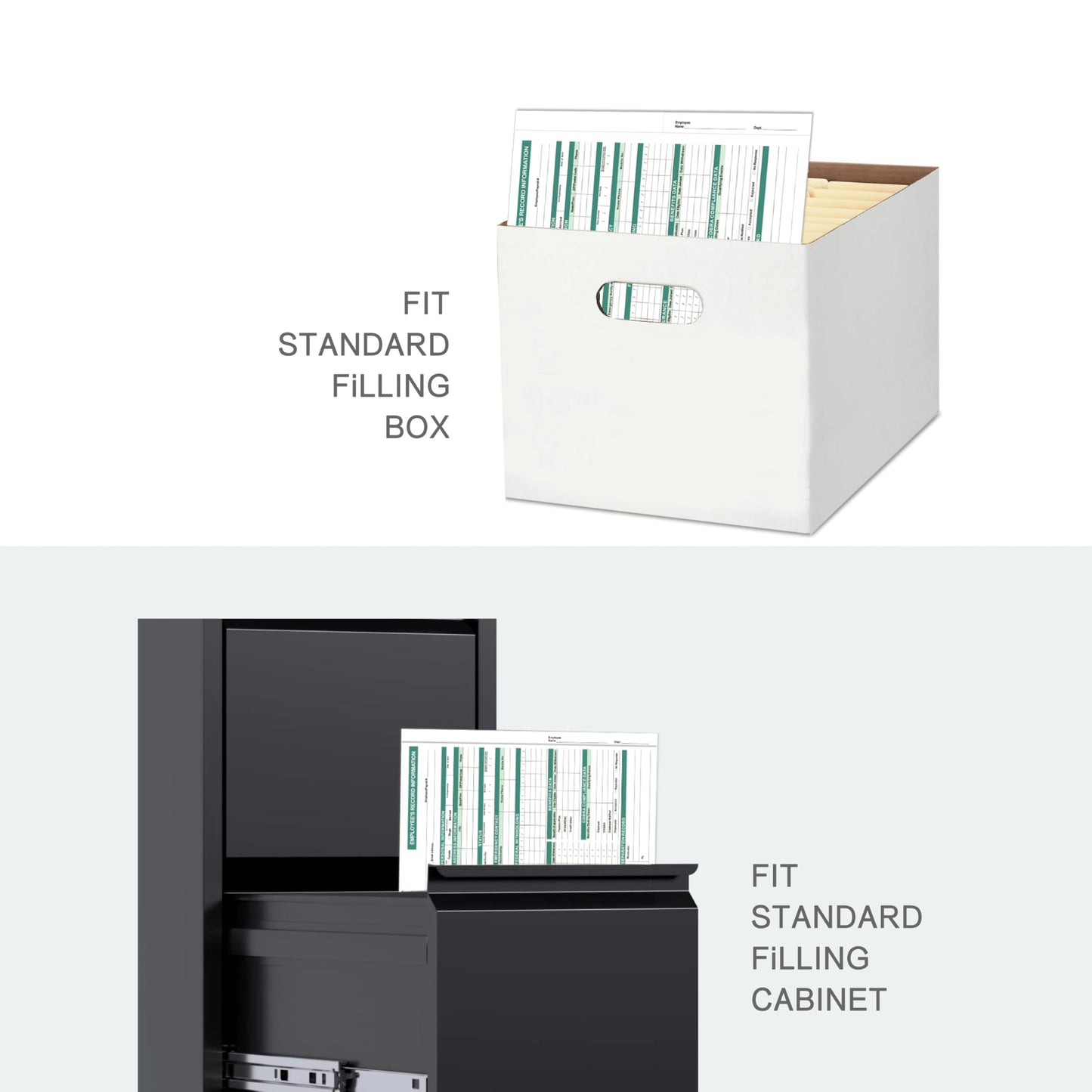 Employee File Folders, 25-Pack Heavy Duty Cardstock, Letter Size 9.5x11.5, Secure 2-Pocket Design for HR Document Organization & Storage (Green)