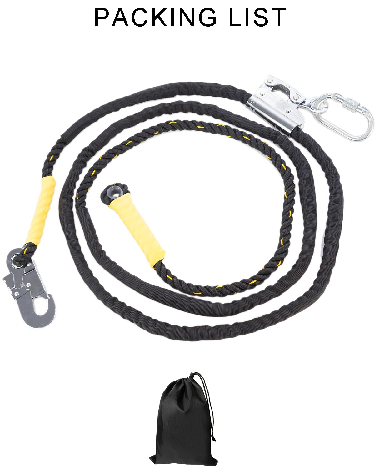 12FT Flipline Adjustable Lanyard RTOVZON Tree Climbing Lanyard for Climbing Trees, Fall Protection Flip Line Kit, Tree Climbers