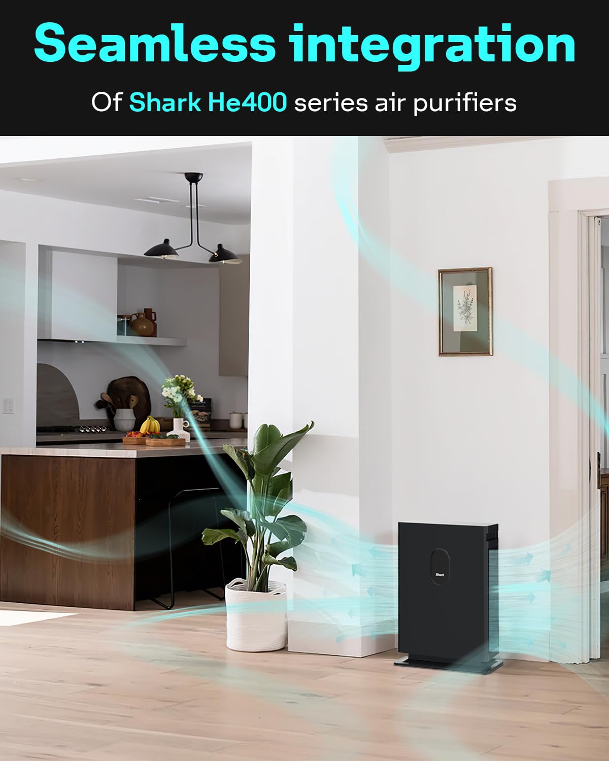 Leemone True HEPA Filter Replacement for Shark Air Purifier 4, Compatible with Shark HE400, HE401, HE401C, HE401NP, HE402, HE402C, HE405, UA415, Part No. HE4FKBAS, HE4FKPET, HE4FKPETMB, HE4FKPRO