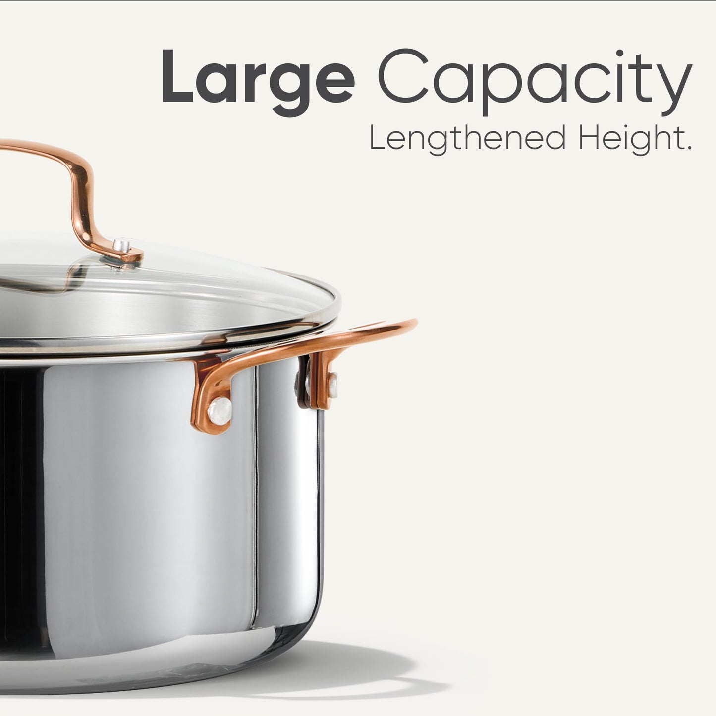 CAROTE 8 Qt Tri-Ply Stainless Steel Stockpot, Non-Toxic Stock Pot with Lid, Soup Pot for Pasta, Even Heating, Oven Safe, Induction, Ceramic and Gas Cooktops Compatible, Sliver, Mothers Day Gifts