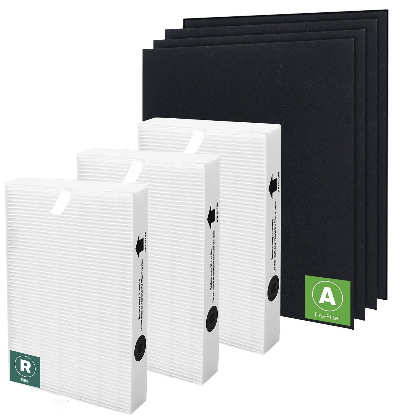 HPA300 Replacement Filters for Honeywell Air Purifier Filter 3 HRF-R3 Ture R Filter Replacement 4 Pack Carbon Pre Purifier Filters, HPA300 HPA304 HPA5300 HPA8350 by APPLIANCEMATES