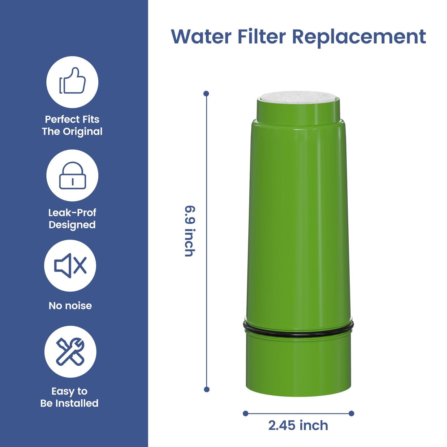 RCSF-7 Shower Filter Replacement Cartridge Compatible with WaterChef SF-7C Premium Shower Filter System for 10,000 Gal. 2 Pack