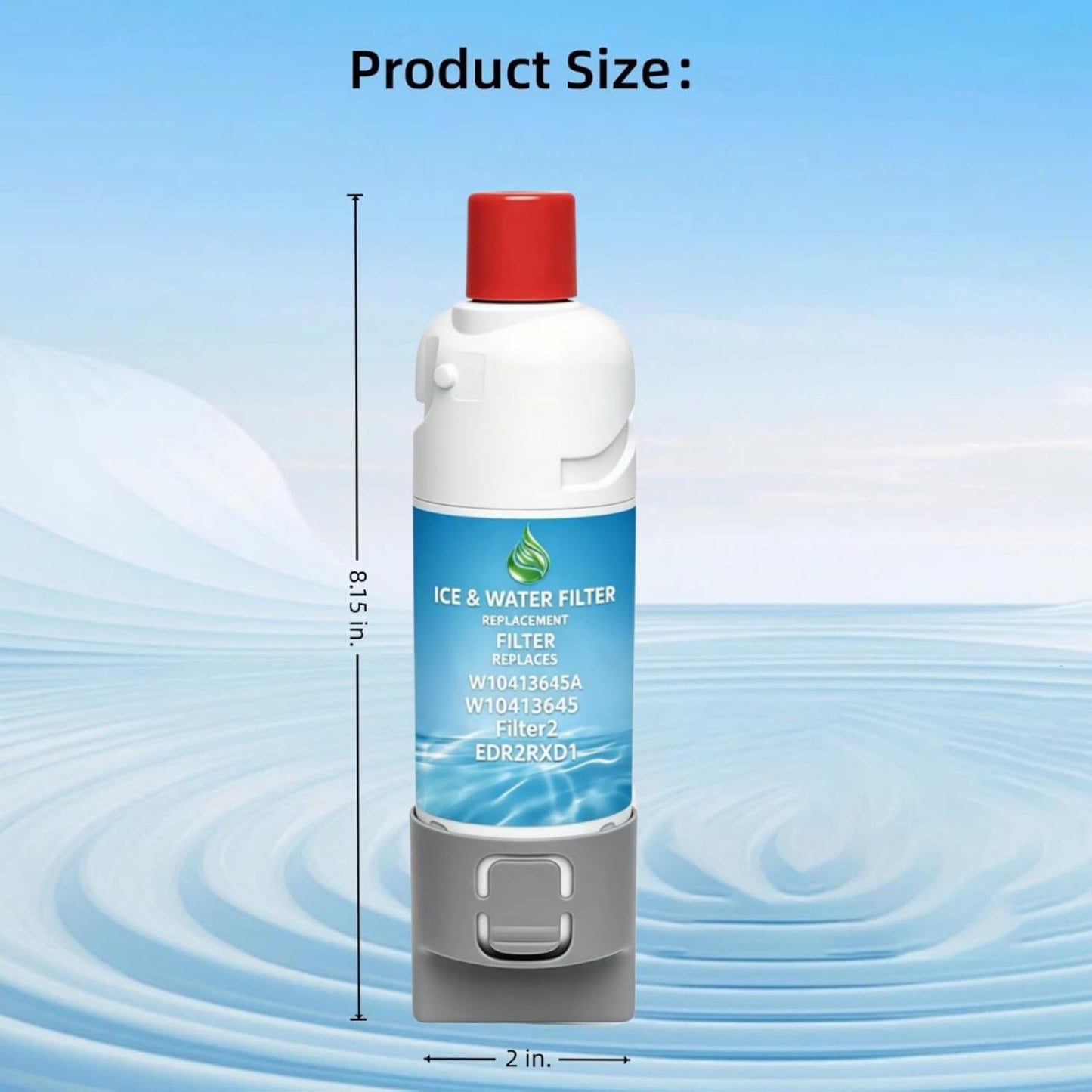 EDR2RXD1 Water Filter Replacement for Filter 2, W10413645A, W10413645, KAD2RXD1, EDR2RXD1, P9RFKB2L, WHR2RXD1, P9KB2L, Kenmore 46-9082, 46-9903, 3 Pack