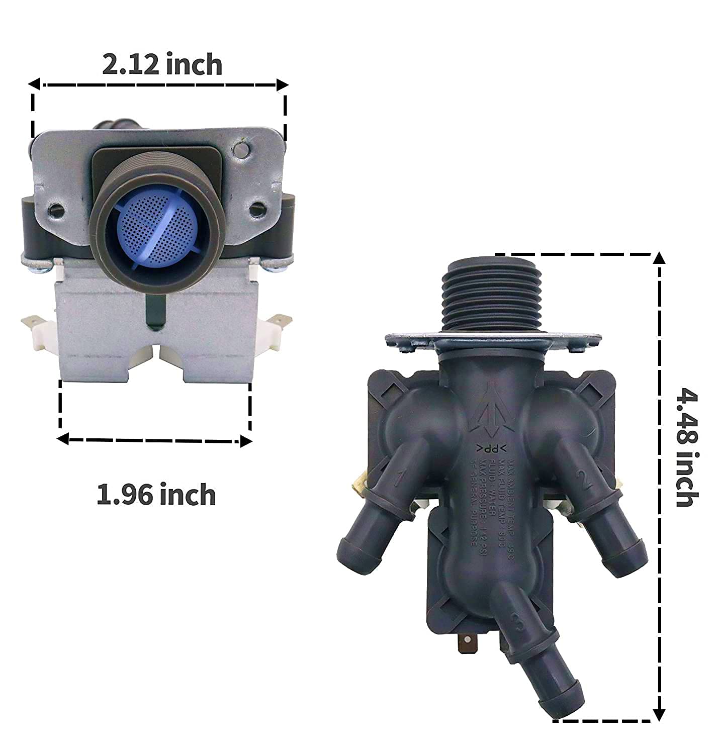 [5221ER1003A Valve OEM Mania] 5221ER1003A Washer Water Inlet Valve by OEM Mania, Replacement Compatible with LG & Kenmore, Fits 5220FR2075L 5221ER1003C 5221ER1003D,