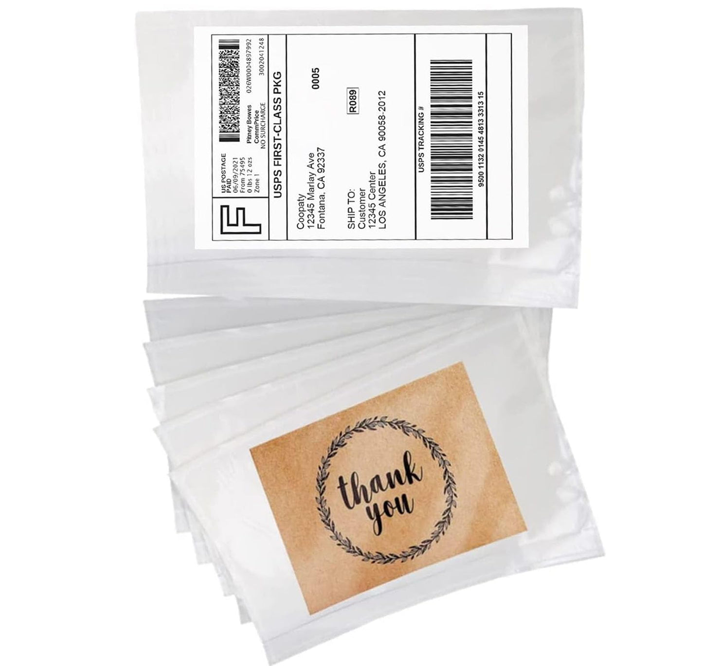 Coopaty 6" x 9" Adhesive Packing List Envelopes Clear Plastic Mailing Shipping Envelope Pouch (500 Pack)