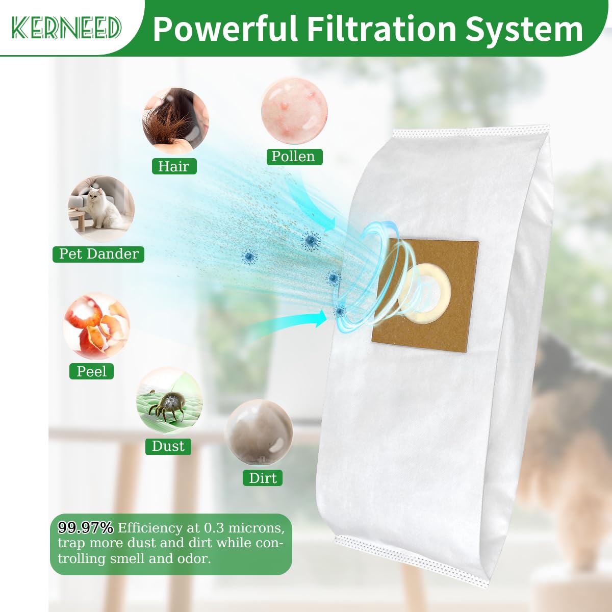 8 Pack Type Y HEPA Vacuum Bags for Hoover WindTunnel Upright Style Y, Z, YZ Vacuum Cleaners, Replace Part 4010100Y