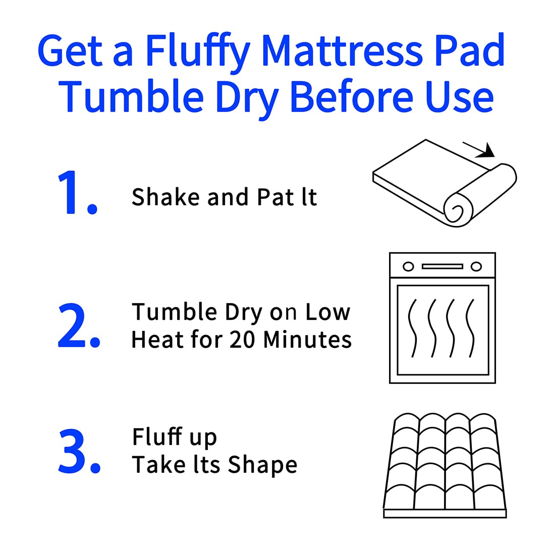 GERHOME Queen Size Quilted Fitted Mattress Pad Cover with Deep Pocket Fitted 8" - 21", Ultra Soft and Comfortable, Breathable (White, Queen)