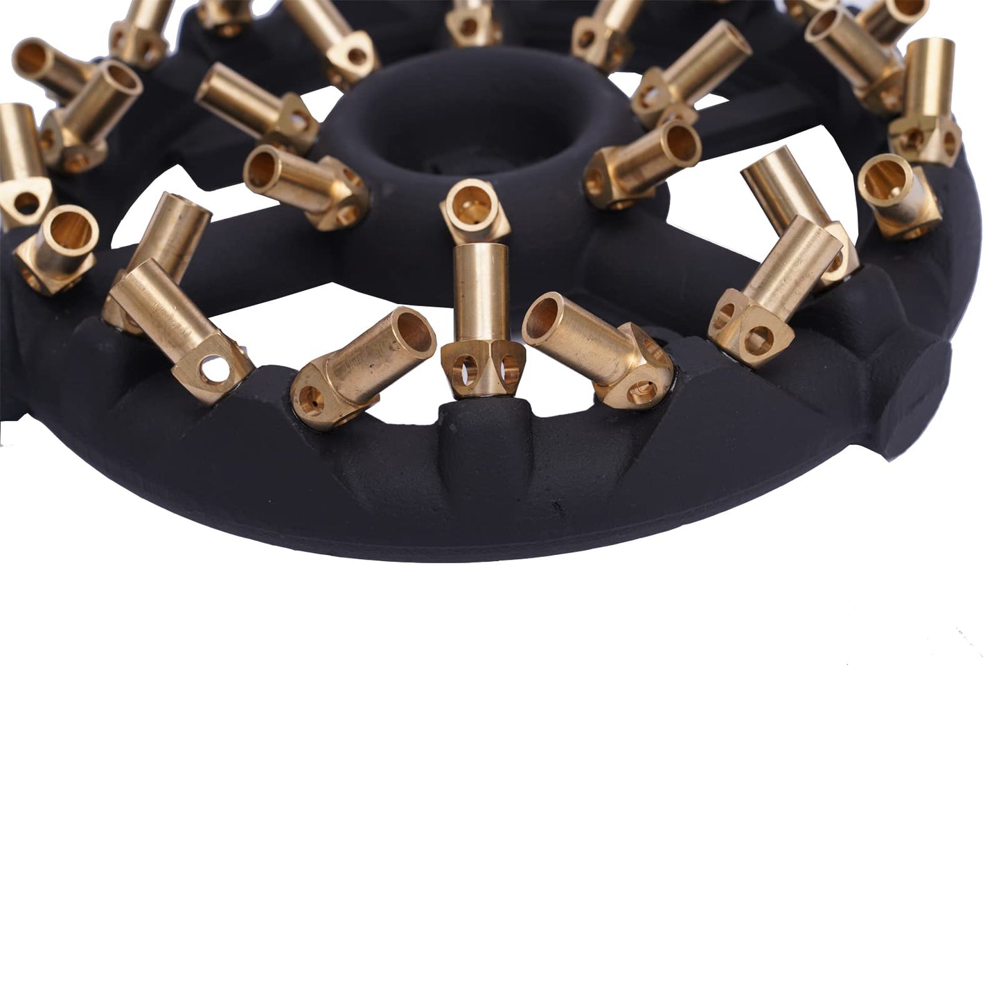 TFCFL 32 Tips Natural Gas Jet Burner, 176,000 BTU G3/4 Round Shape Nozzle Jet Cast Iron Body with Brass Tips for Chinese Wok Range Grilling Stir Fry