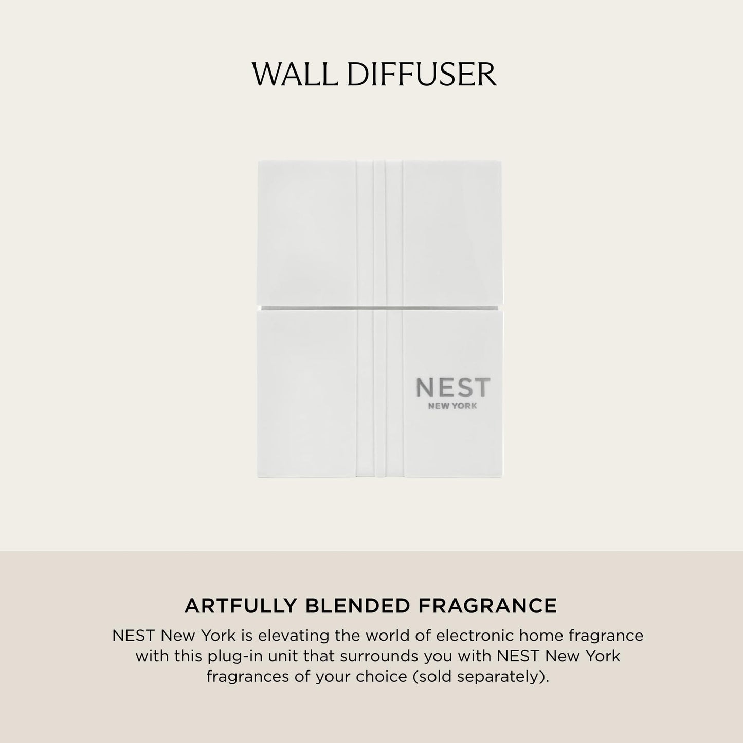 NEST New York Wall Diffuser Device - Up to 30 Days of Continuous Scent - Flame Free - Made in USA