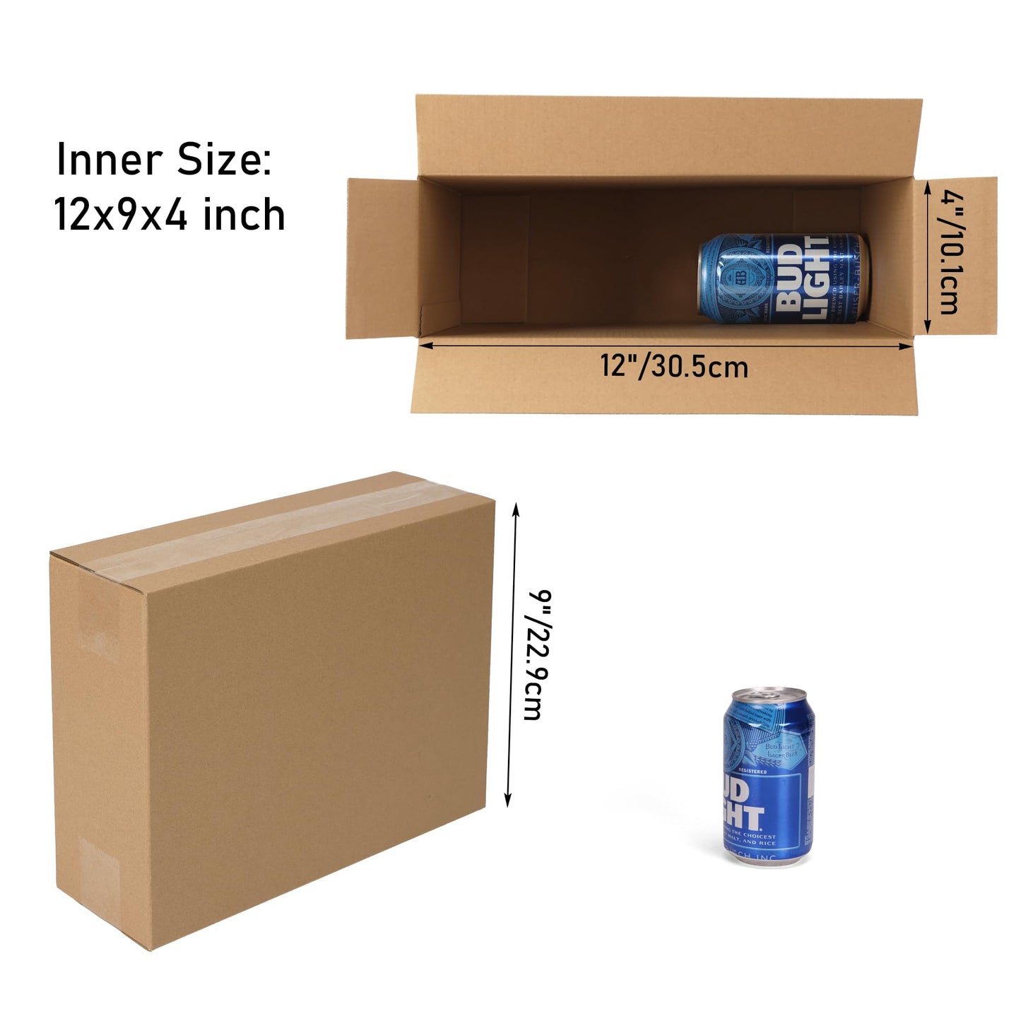 CRUGLA 40 Packs 12x9x4 Shipping Boxes for Small Business, Corrugated Cardboard Boxes Bulk for Shipping Packing Mailing