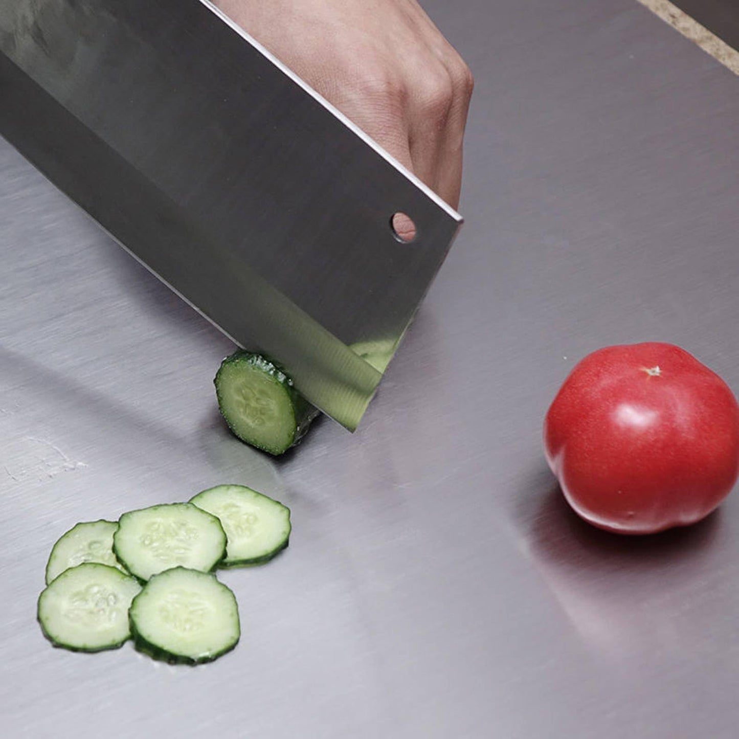 BILLAMB Stainless Steel Cutting Boards for The Kitchen, Suitable for Meat, Fruits, Vegetables, Bread, and Baking Large-sized Cutting Boards (50 x 40cm/19.7 x 15.7 in)