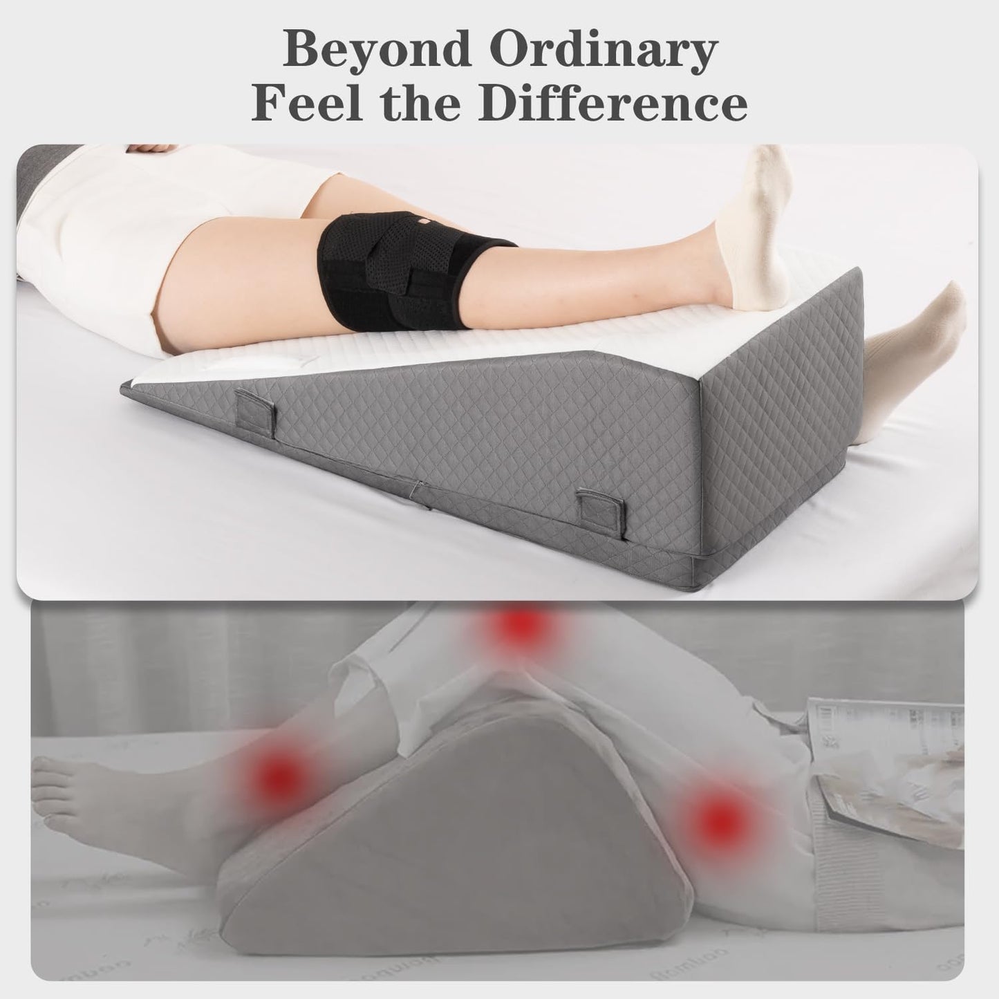 Hapiclody Leg Elevation Pillow for After Surgery – Adjustable Height Knee Surgery Recovery Leg Support Pillow, Designed for Knee Replacement Recovery, Single Leg Elevating Wedge