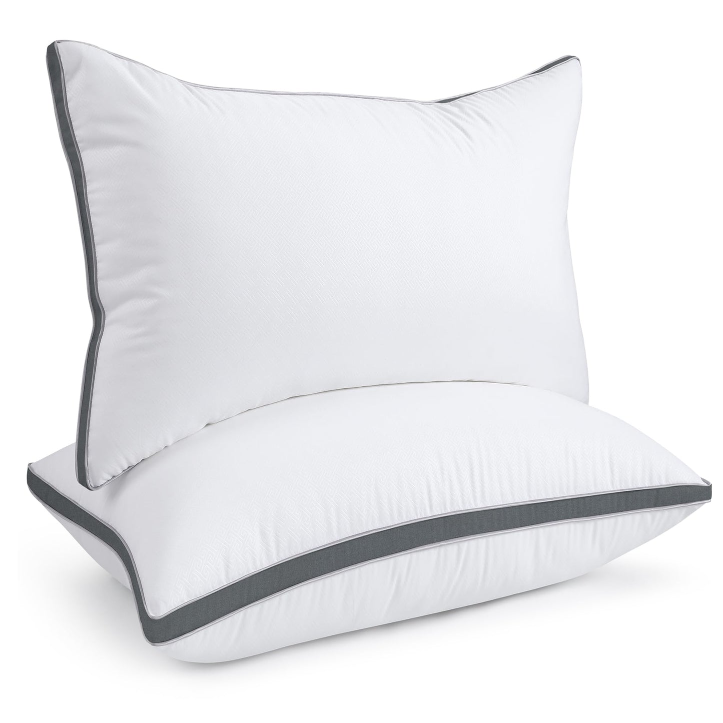 viewstar Bed Pillows Queen Size Set of 2, Firm Support Down Alternative Gusseted Pillows for Side, Back, or Stomach Sleepers, Dark Grey