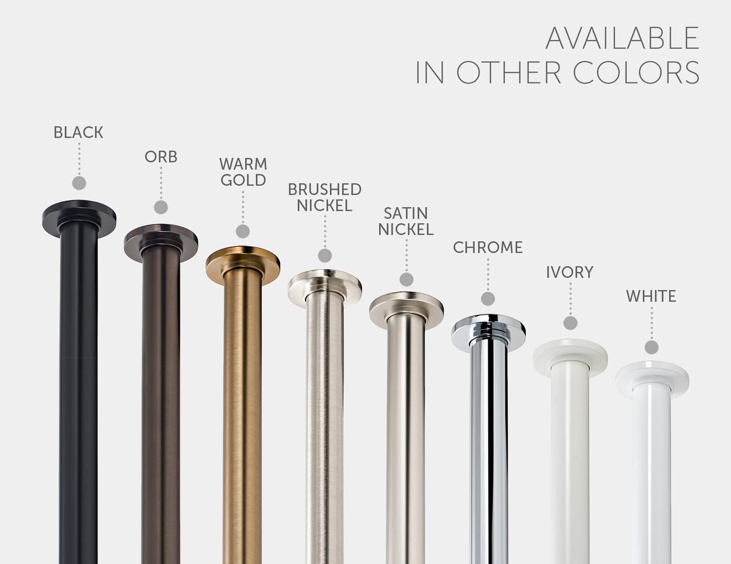 Ivilon Tension Curtain Rod - Spring Tension Rod for Windows or Shower, 54 to 90 Inch. Warm Gold