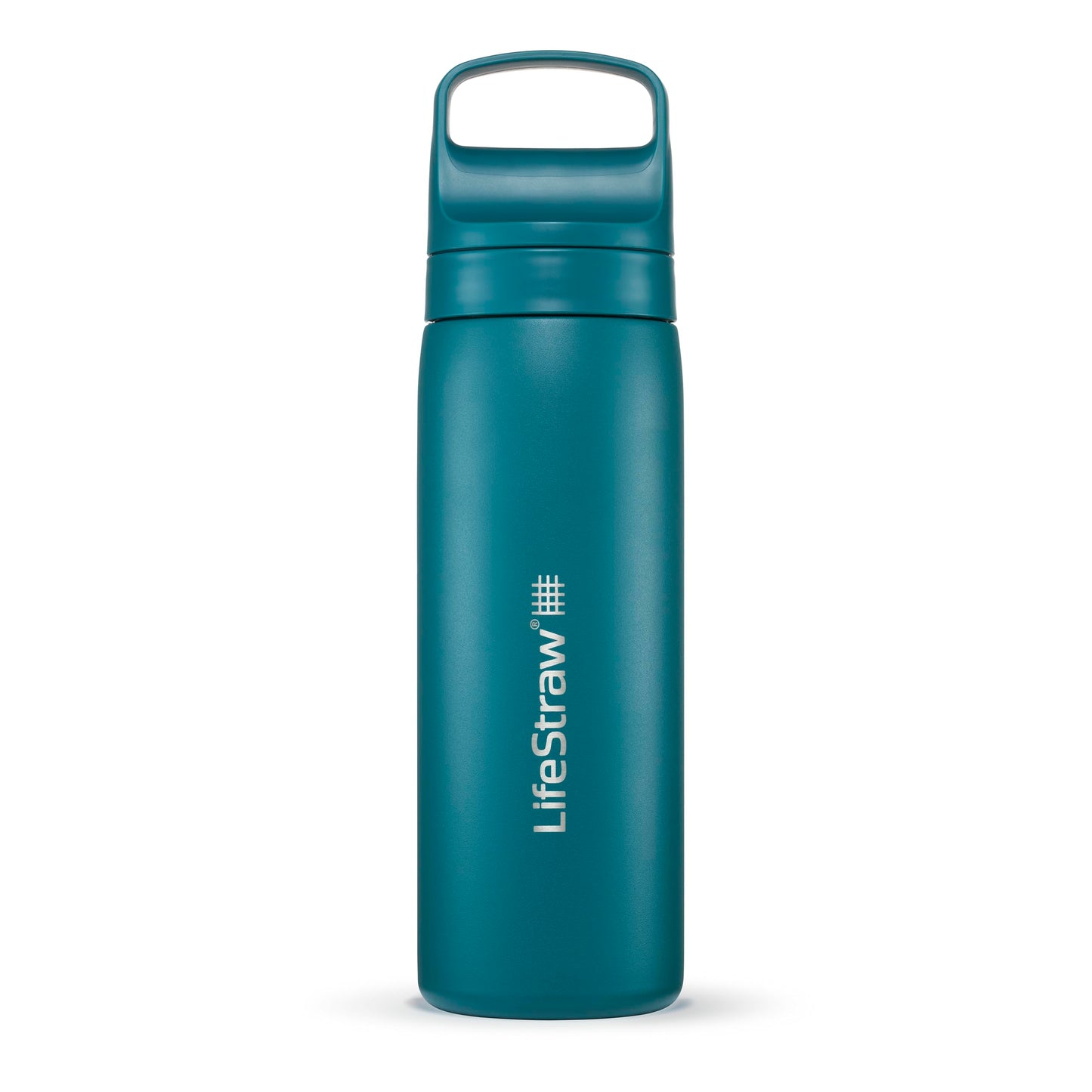 LifeStraw Go Series – Insulated Stainless Steel Water Filter Bottle for Travel and Everyday Use, Removes Bacteria, Parasites and Microplastics, Improves Taste, 18oz Laguna Teal