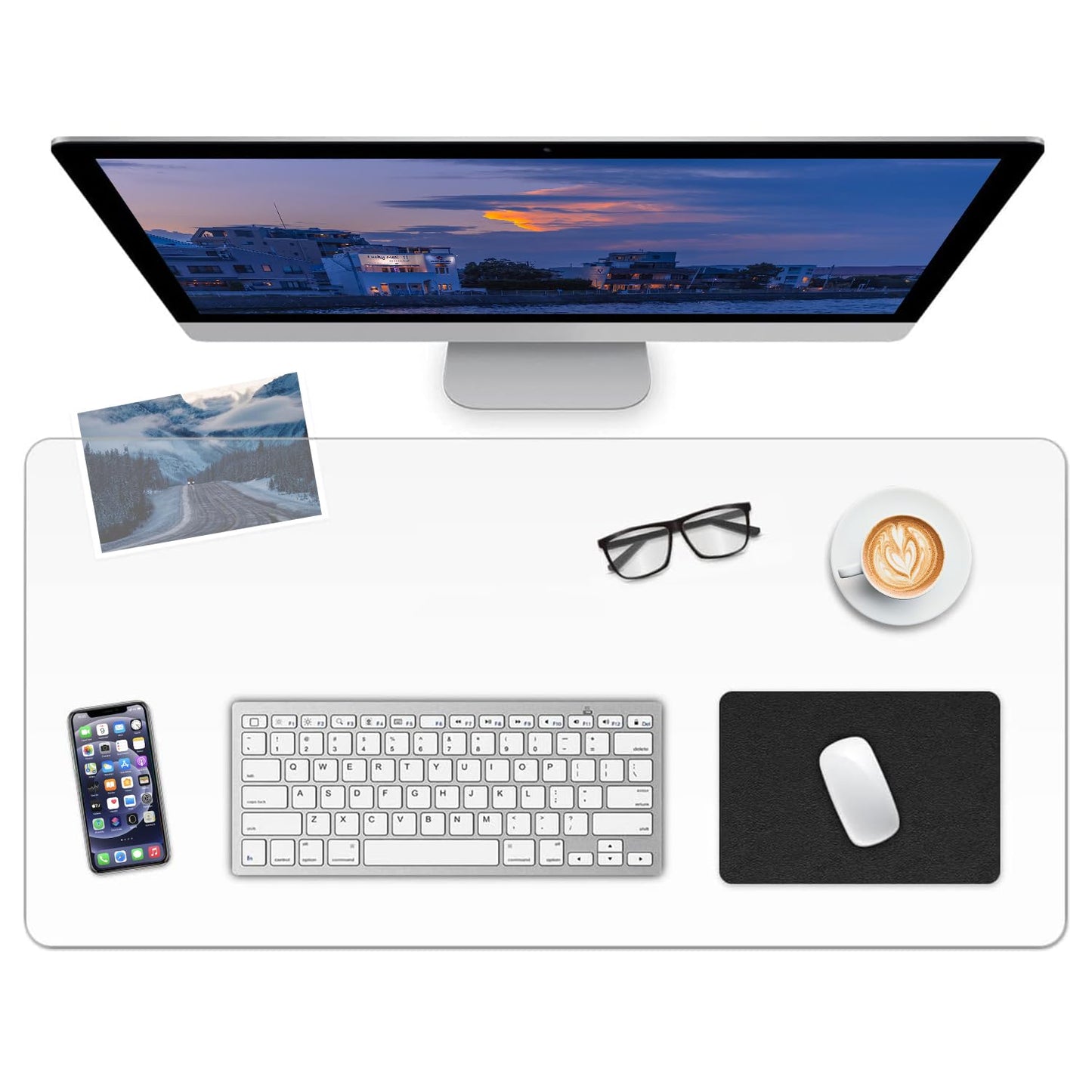 LBJFYHJN Clear Desk Mat, Non-Slip PVC Desk Protector Mat with Round Edge, Heat Resistant & Waterproof Clear Desk Writing Mat for Home and Office (63"*23.6")