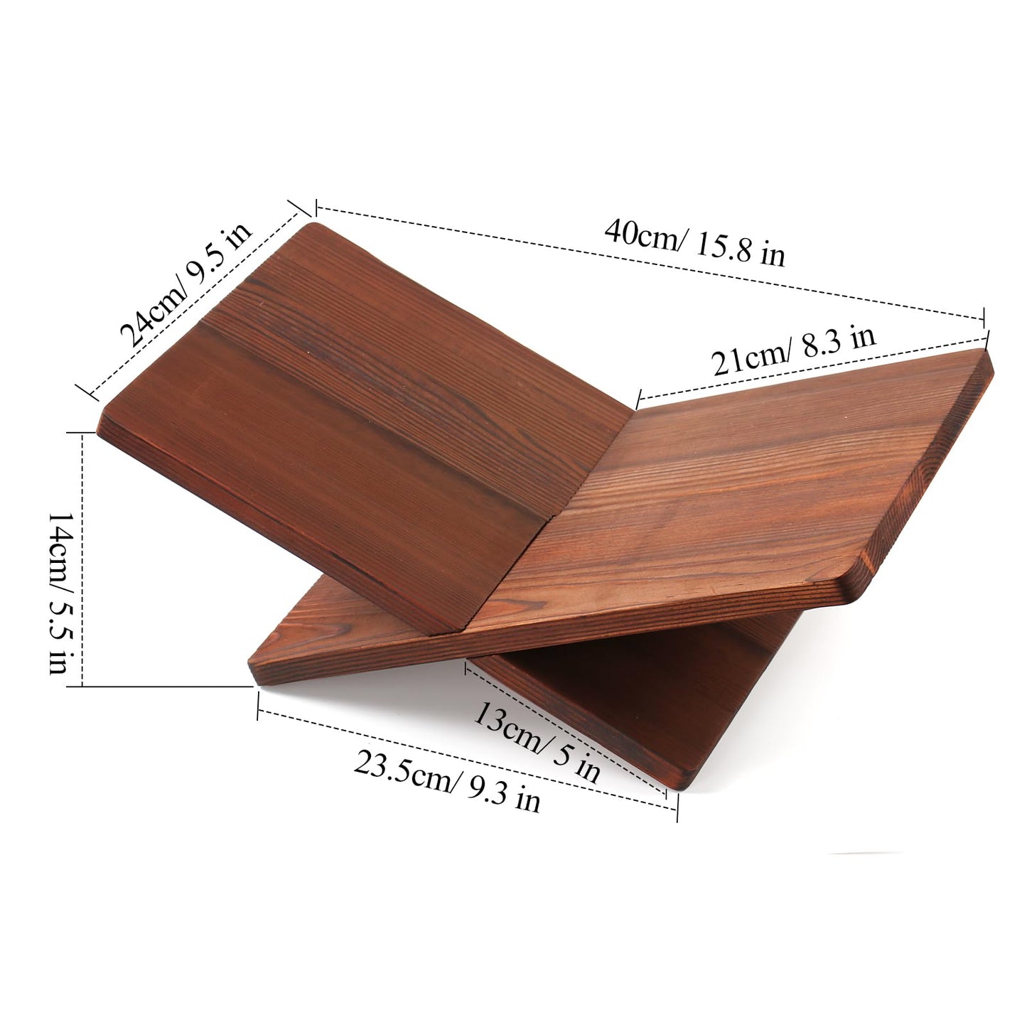 Book Stand for Reading - Solid Wood Book Holder for Open and Closed Books, Cookbook, Magazines, Textbooks (Redwood)