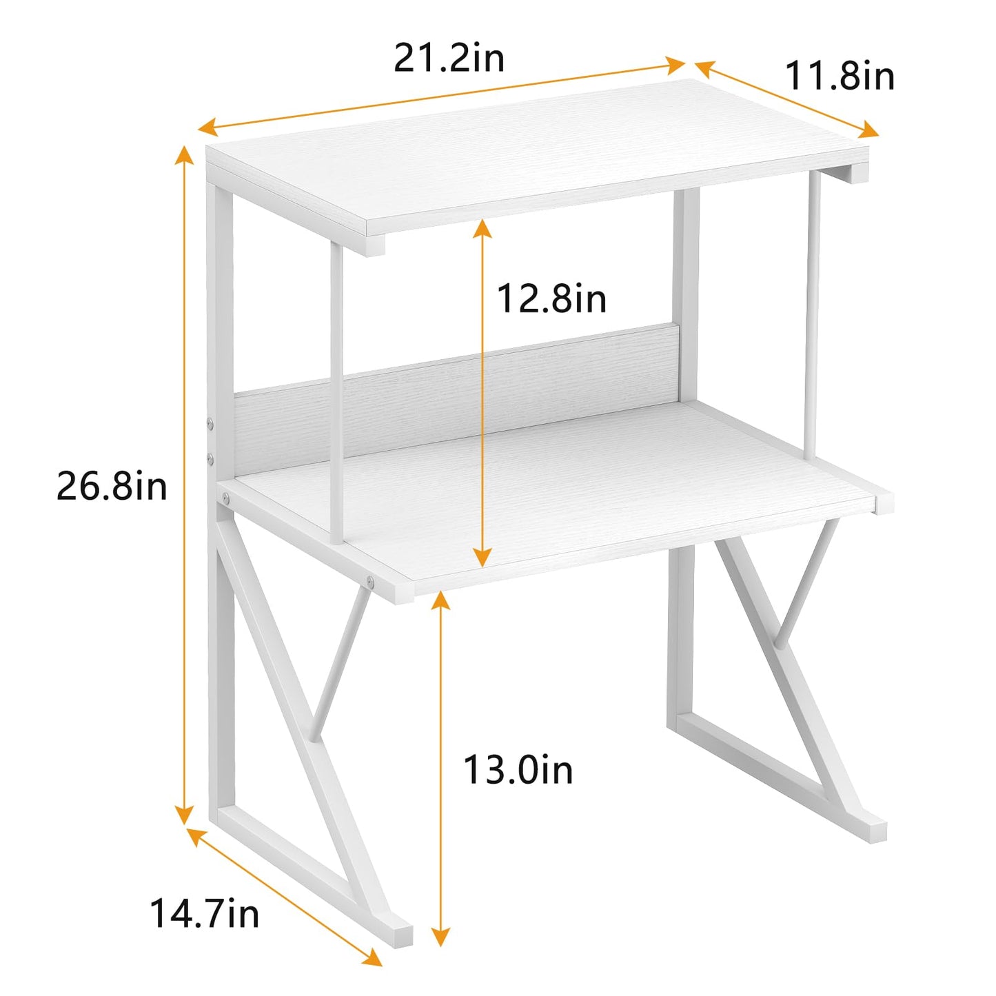 aboxoo Printer Stand for Desk, Desktop Printer Shelf Large 3-Tier Multi-Purpose Office Organization Shelves for Home Office, White