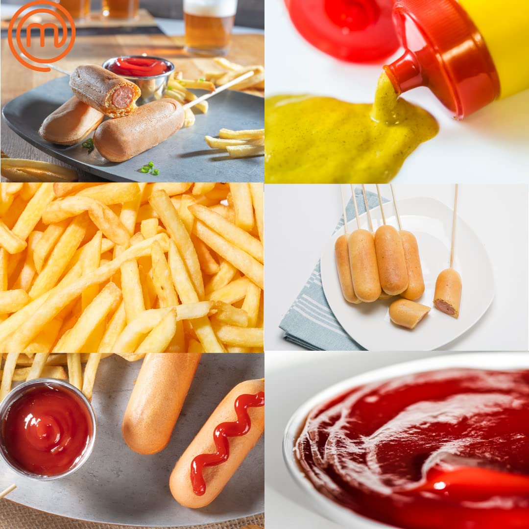 MasterChef Corn Dog Maker w 50 Skewers- Electric Nonstick Kitchen Baker- Fryer Machine Makes Hot Dogs, Cheese Mozzarella Sticks, Cake Pops, BBQ, Carnival Food, Apps & Parties- Fathers Day Gift for Dad