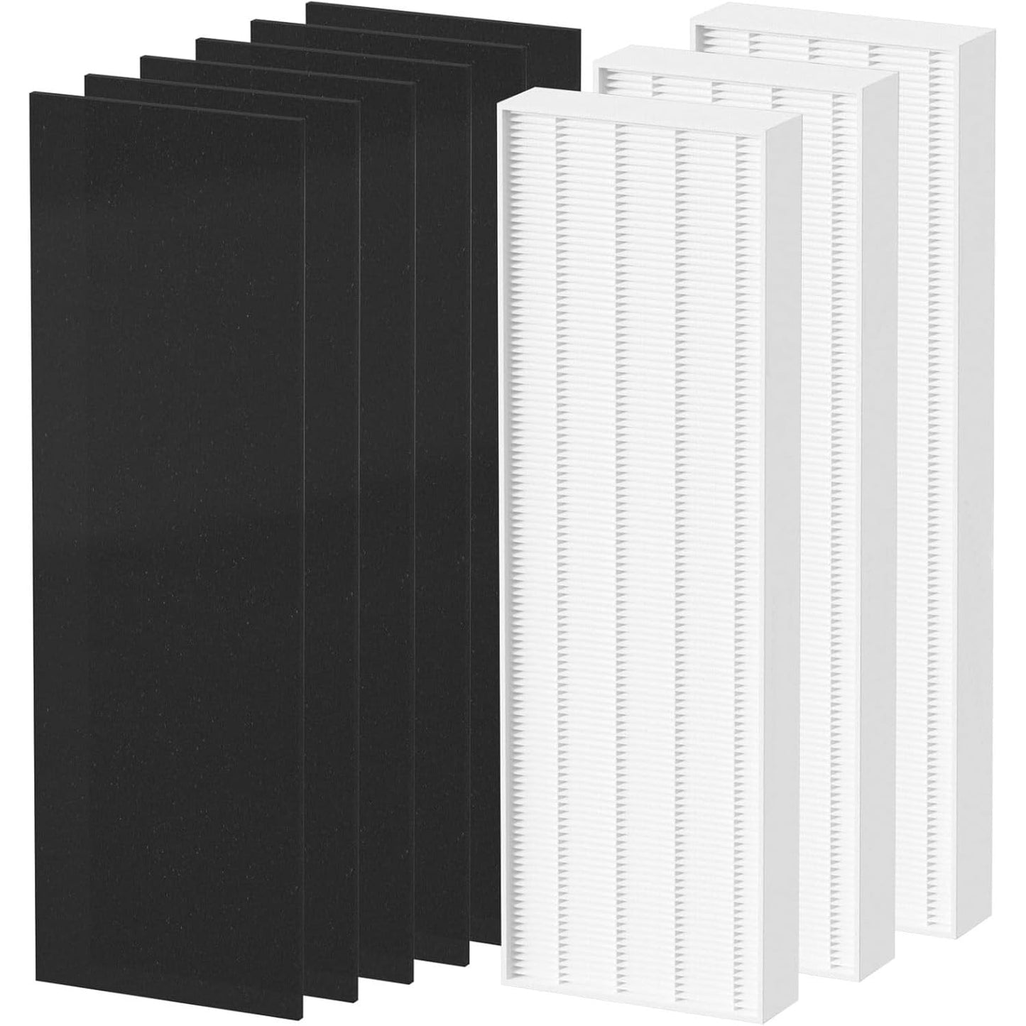 HEPA Filter Replacement Compatible with Fellowes AeraMax 100 90 DX5 DB5 Air Cleaner Purifier, Compared to Part 40101701 9287001 9324001, 3 x True HEPA Filter + 6 x Carbon Pre Filter