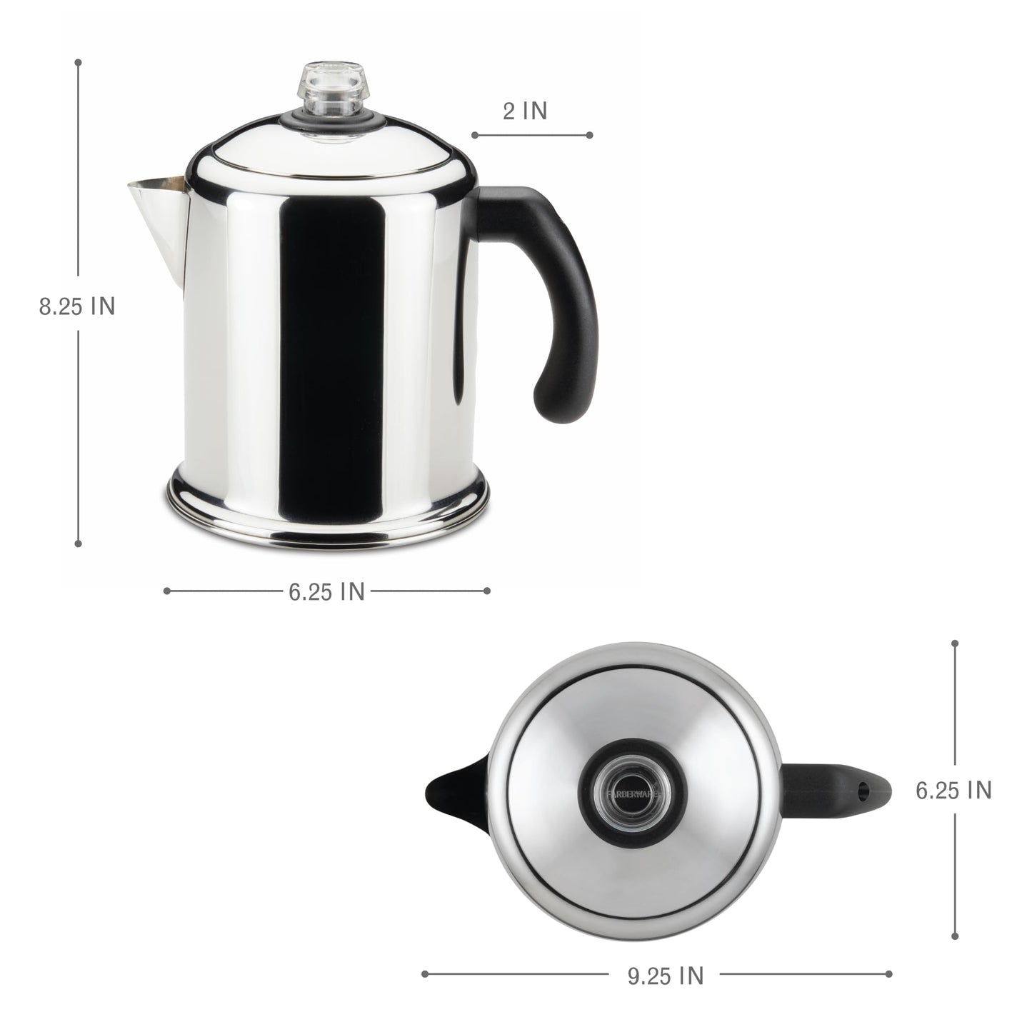 Farberware Classic Yosemite Stainless Steel Coffee Percolator - 8 Cup, Silver