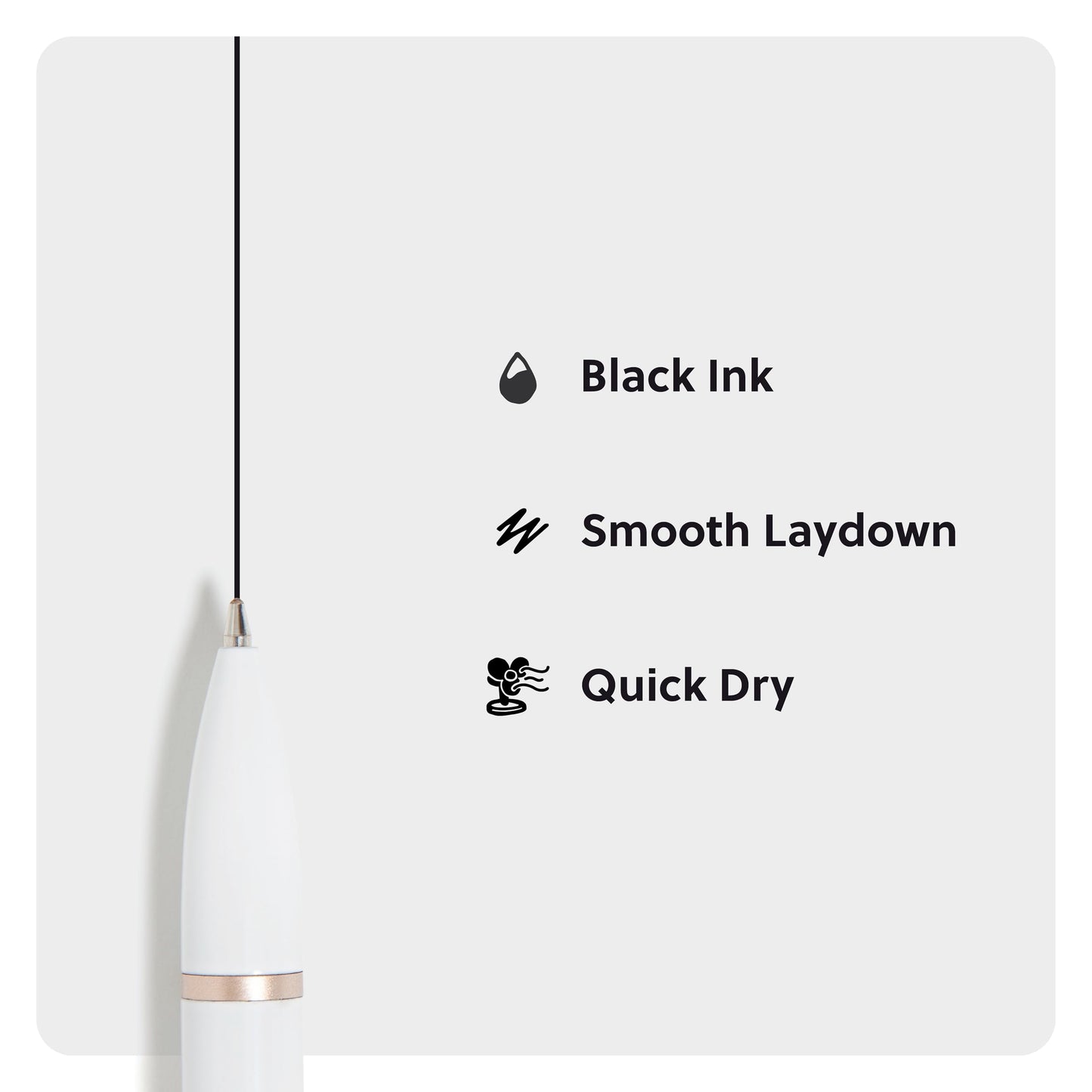 U Brands Monterey Ballpoint Pens, Set of 12, White and Rose Gold, Bold (1.0 mm) Point, Black Ink