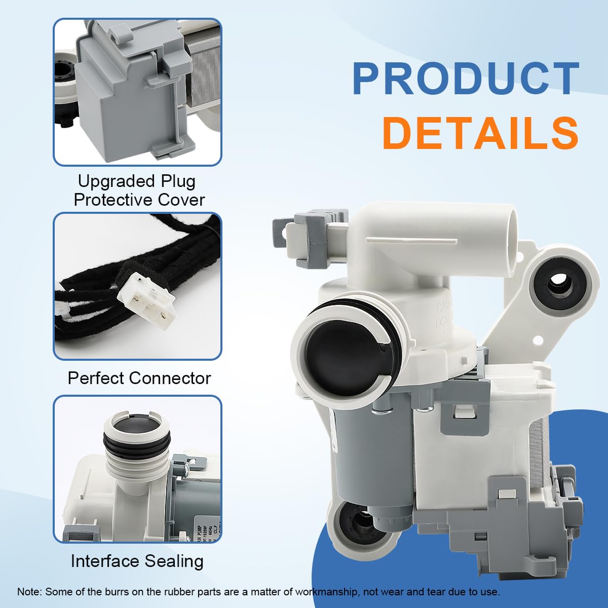 Washer Drain Pump Replacement for WA45M7050AW/A4,WA52M8650AV/A4,WA52M7750AV/A4,WA45H7000AW/A2,WA45T3200AW/A4,WA45N3050AW/A4,WA400PJHDWR/AA DC97-19289F,DC97-19289B, PX3516-01 Assembly.
