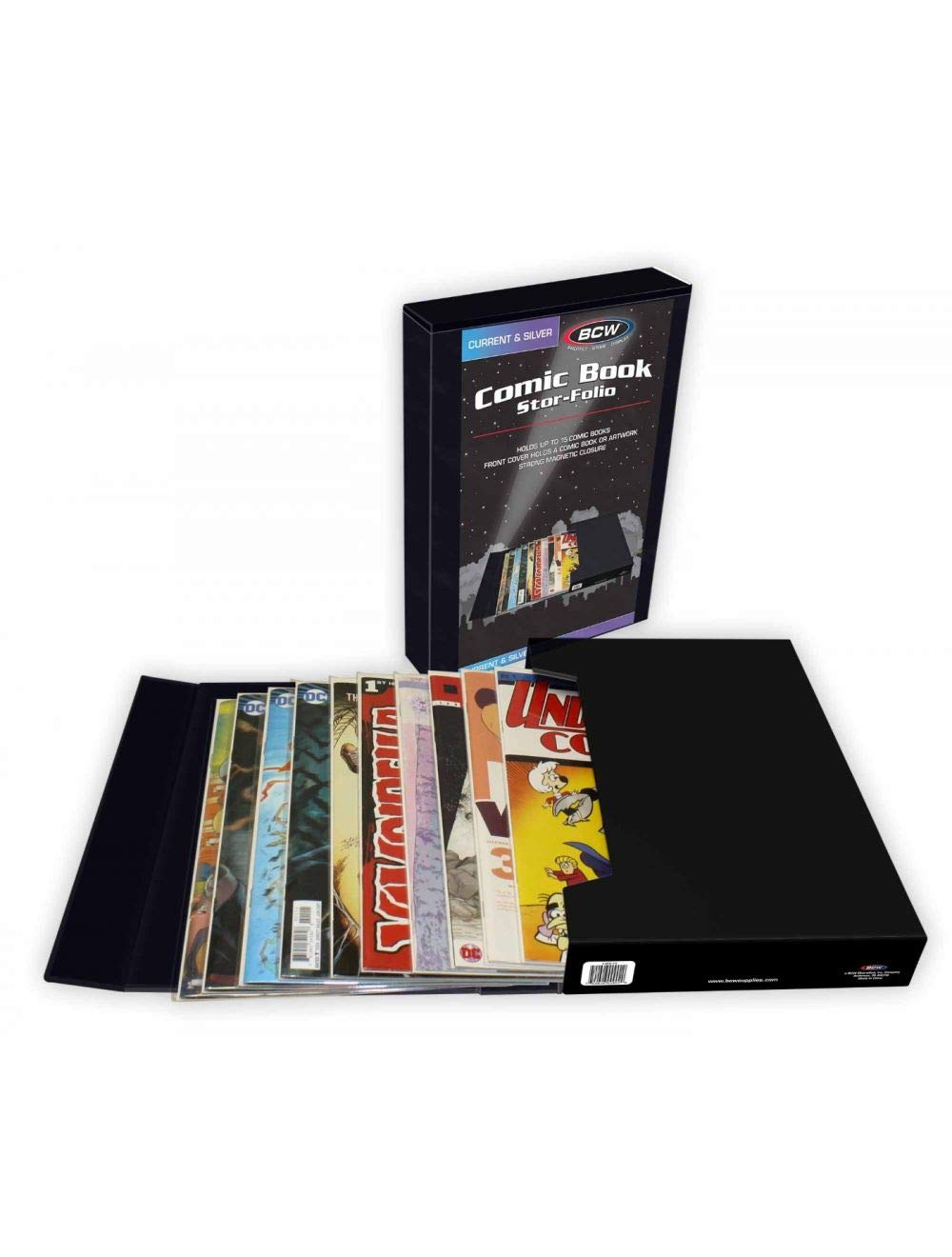 BCW Comic Book Stor-Folio – 2 Pack | Comic Book Travel Case for Current & Silver Age | Magnetic Comic Folio Carrier
